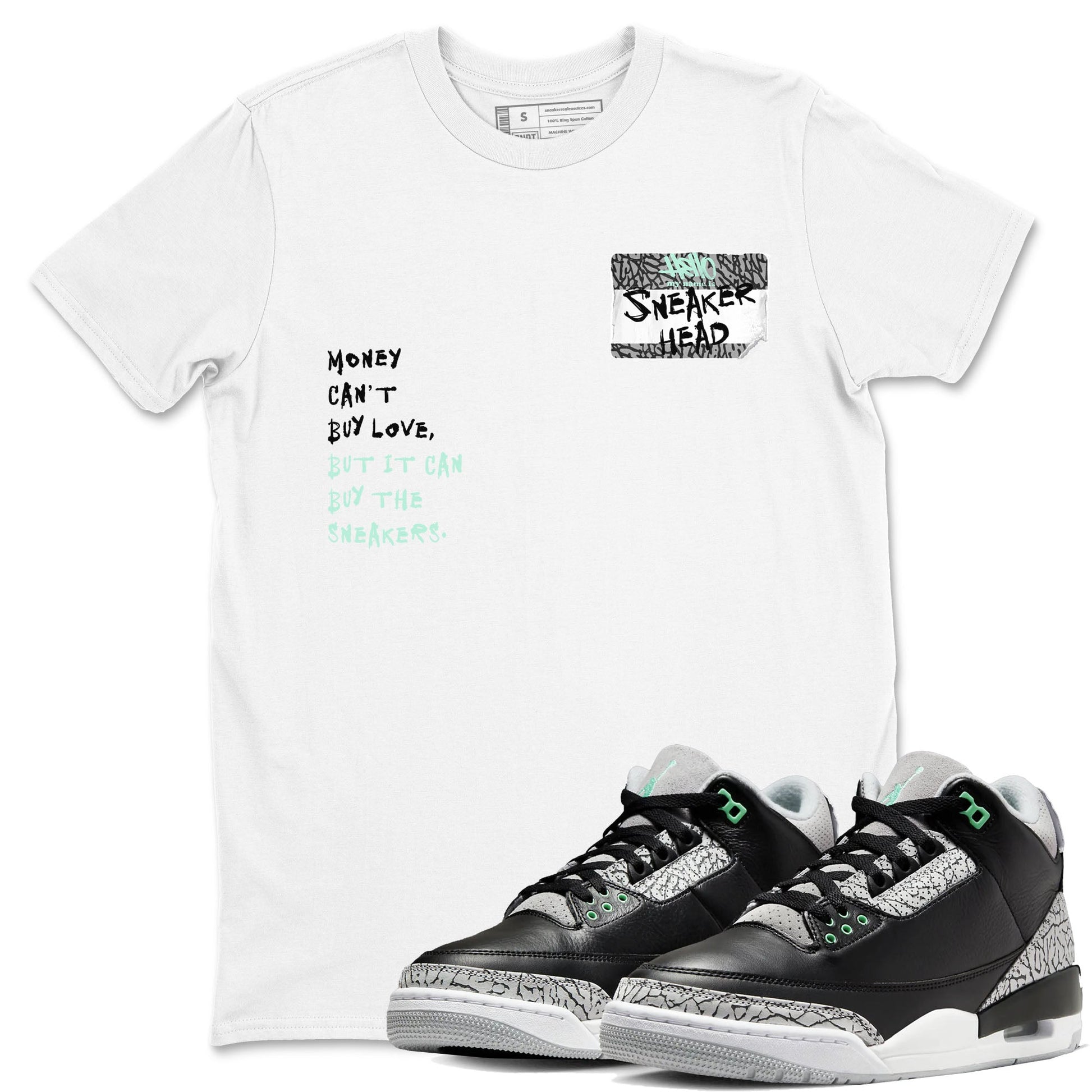 Sneakerhead Badge Sneaker Tees - Air Jordan 3 Green Glow