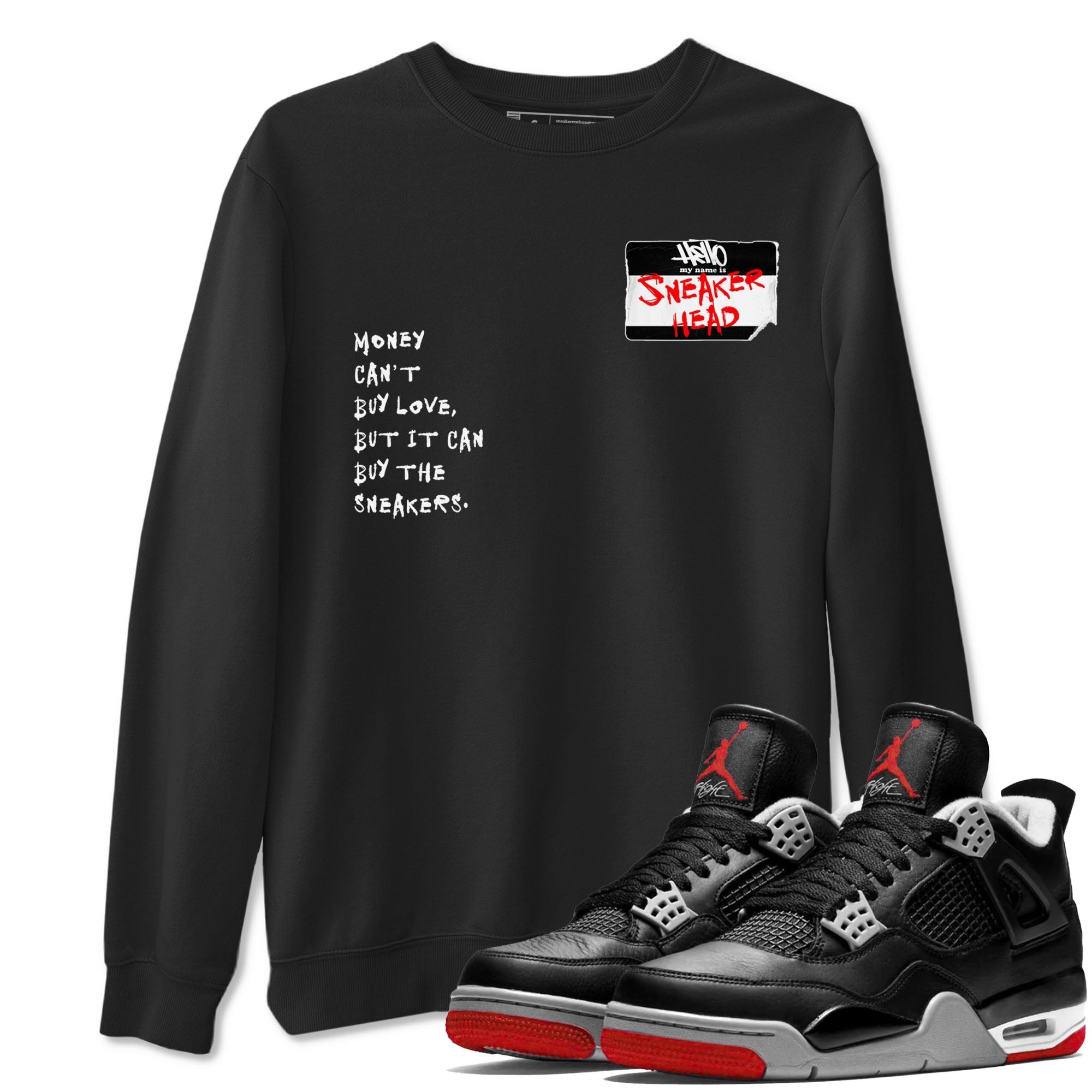Sneakerhead Badge Sneaker Tees - Air Jordan 4 Bred Reimagined