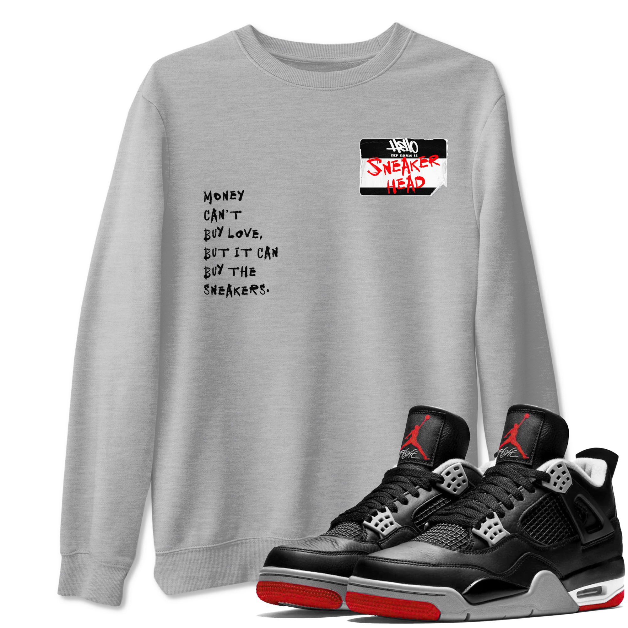 Sneakerhead Badge Sneaker Tees - Air Jordan 4 Bred Reimagined