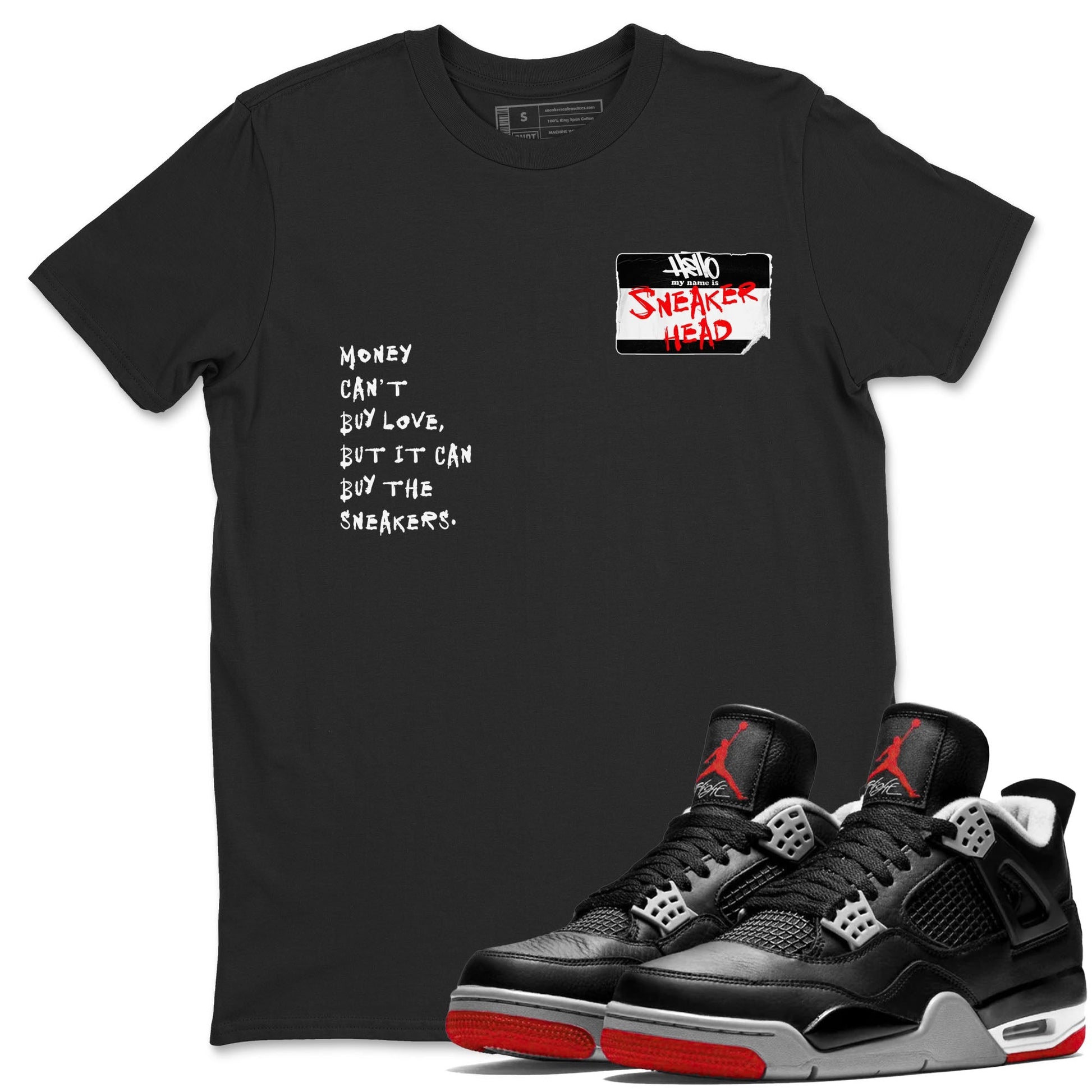 Sneakerhead Badge Sneaker Tees - Air Jordan 4 Bred Reimagined