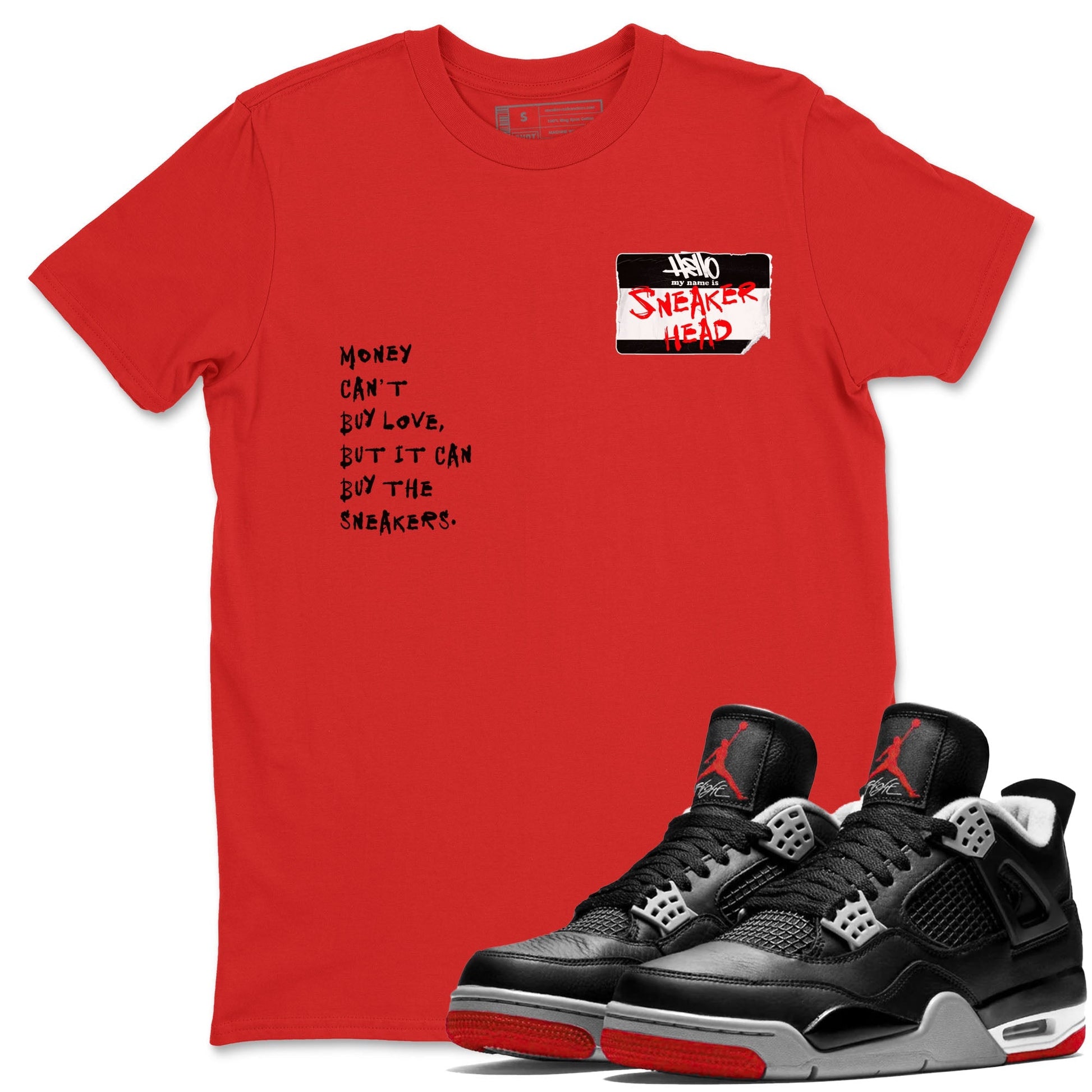 Sneakerhead Badge Sneaker Tees - Air Jordan 4 Bred Reimagined