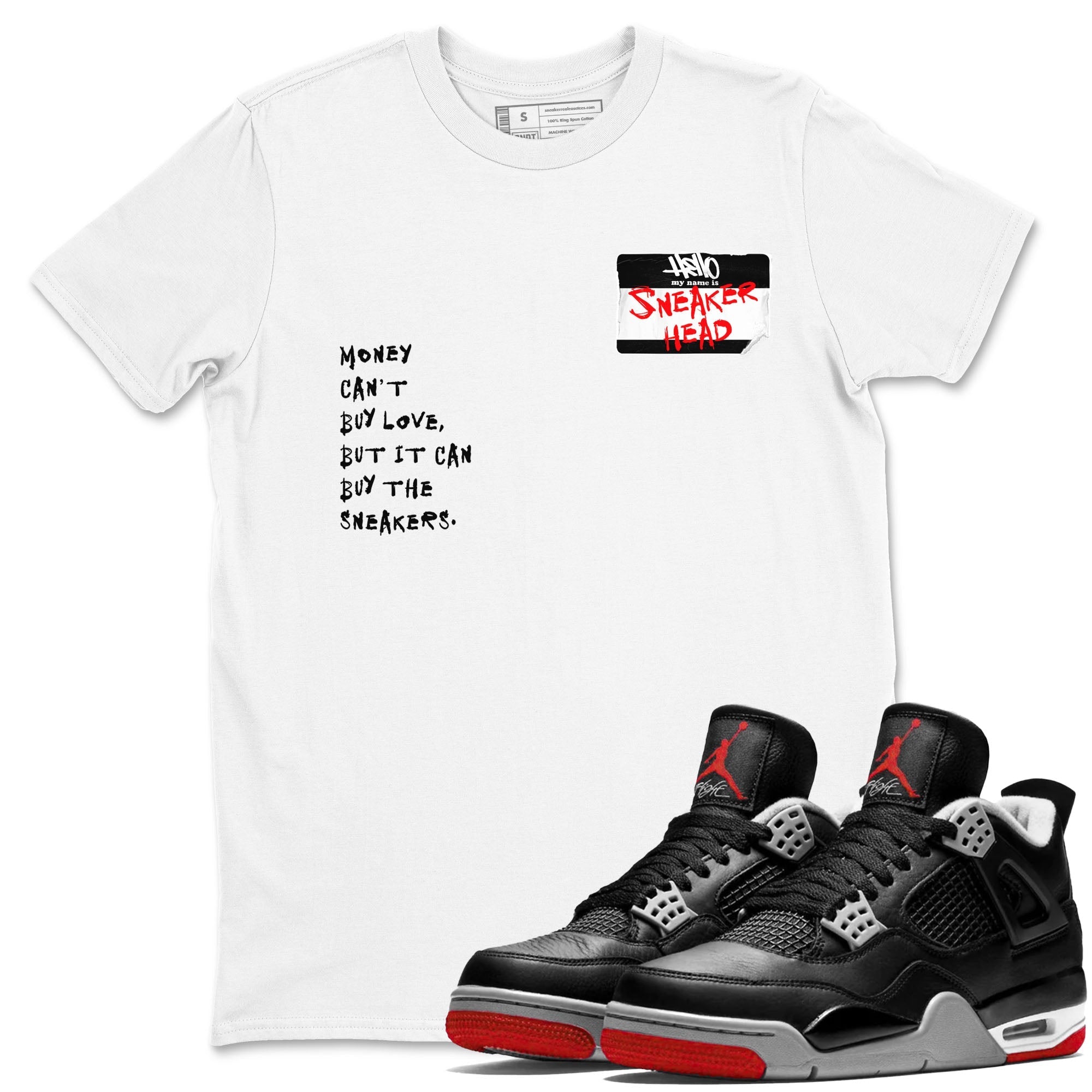 Sneakerhead Badge Sneaker Tees - Air Jordan 4 Bred Reimagined