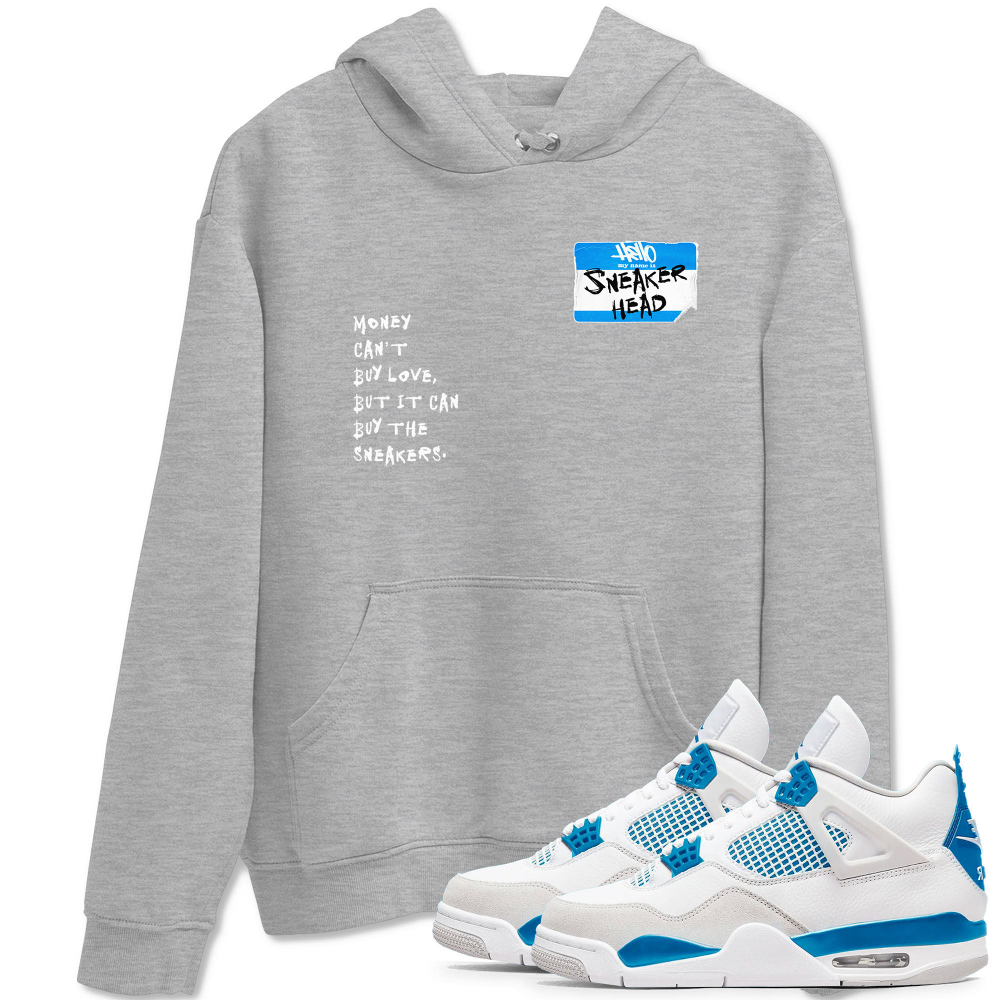 Sneakerhead Badge Sneaker Tees - Air Jordan 4 Military Blue