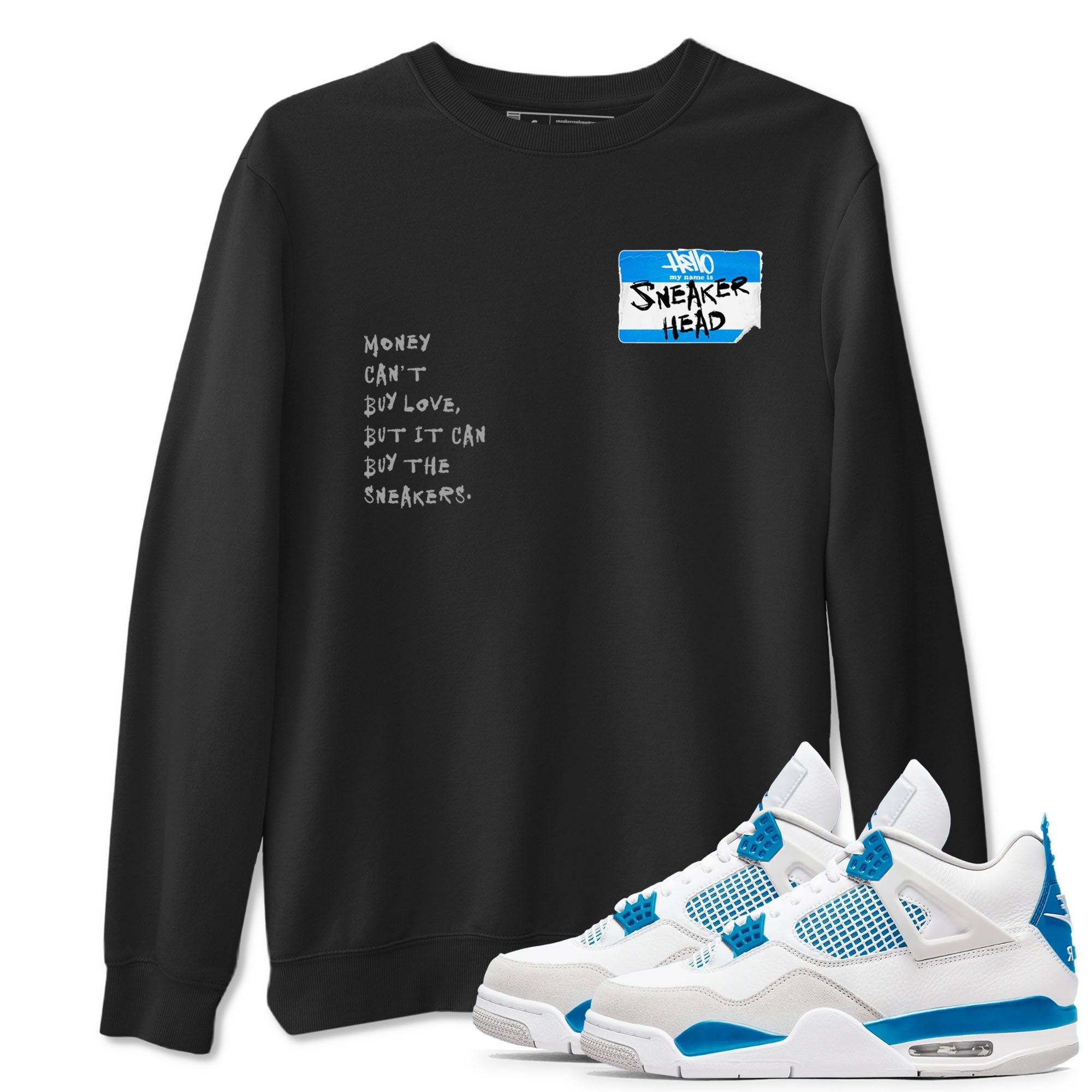 Sneakerhead Badge Sneaker Tees - Air Jordan 4 Military Blue