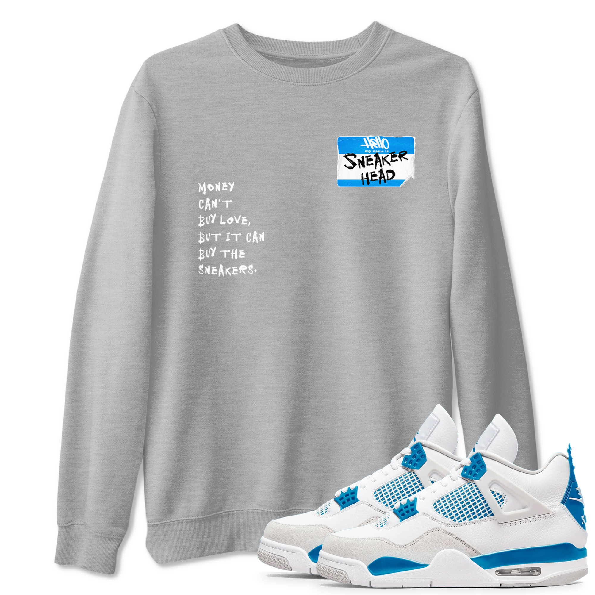 Sneakerhead Badge Sneaker Tees - Air Jordan 4 Military Blue