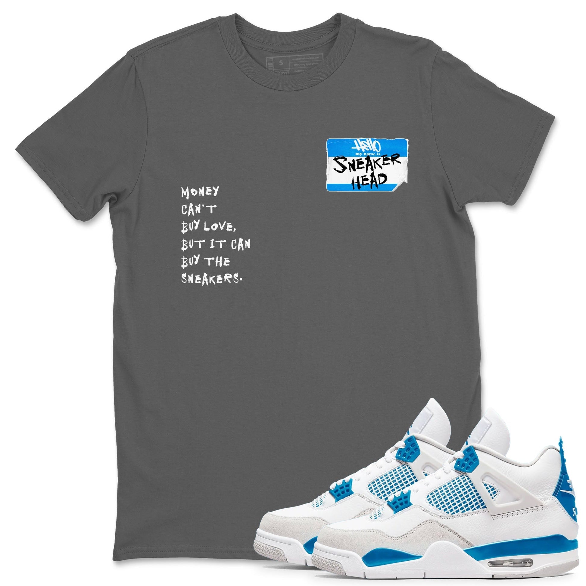 Sneakerhead Badge Sneaker Tees - Air Jordan 4 Military Blue