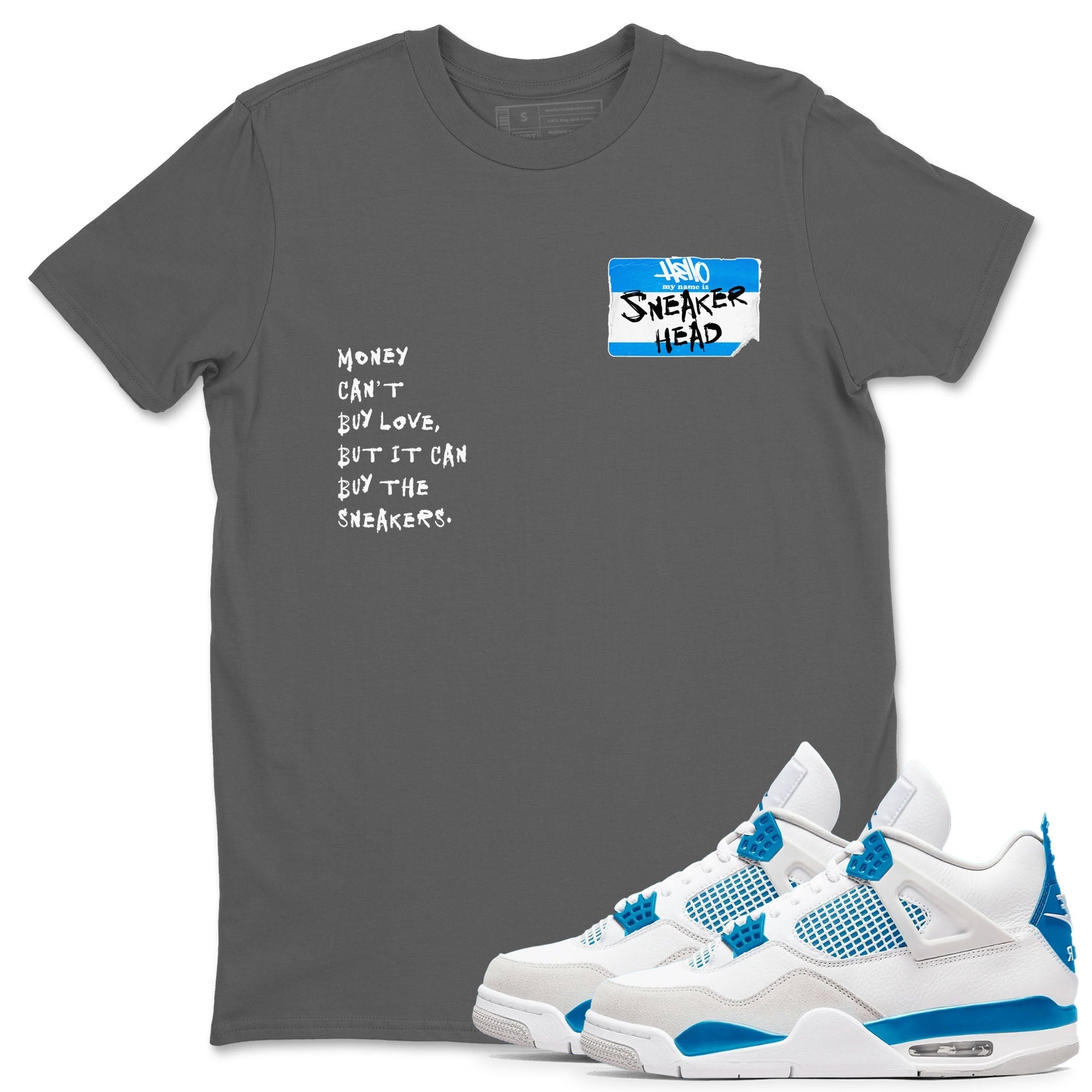 Sneakerhead Badge Sneaker Tees - Air Jordan 4 Military Blue