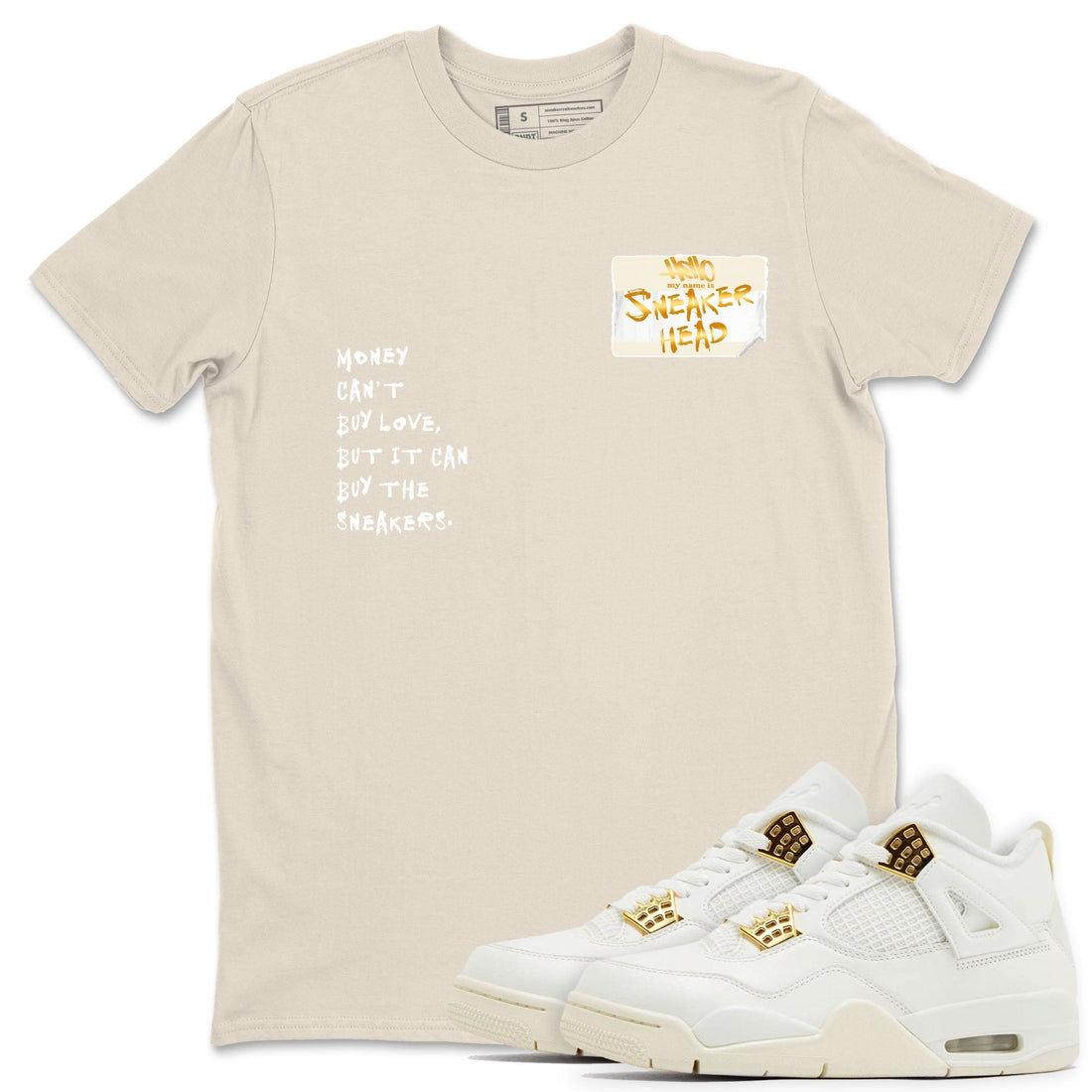 Sneakerhead Badge Sneaker Tees - Air Jordan 4 Sail 2024