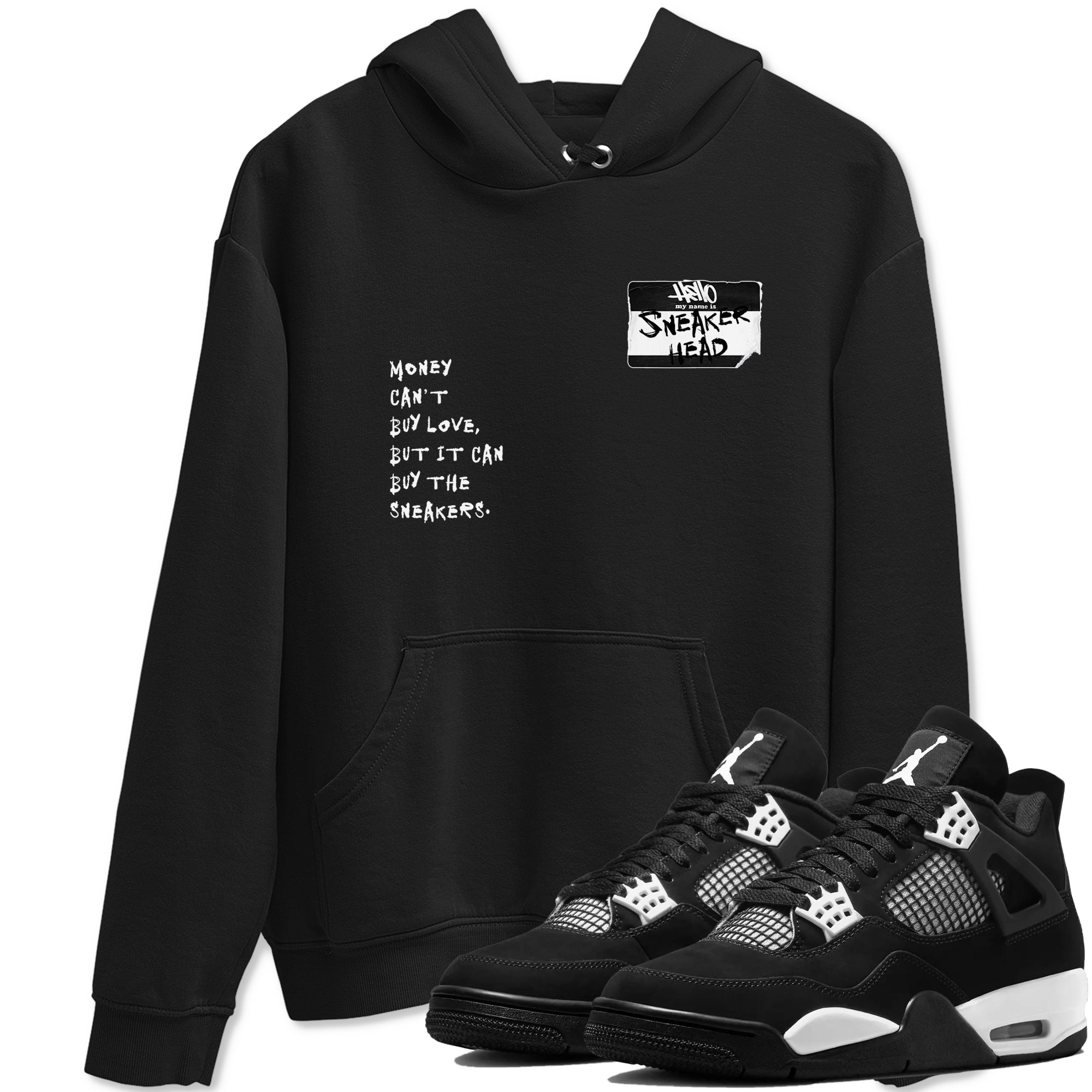 Sneakerhead Badge Sneaker Tees - Air Jordan 4 White Thunder