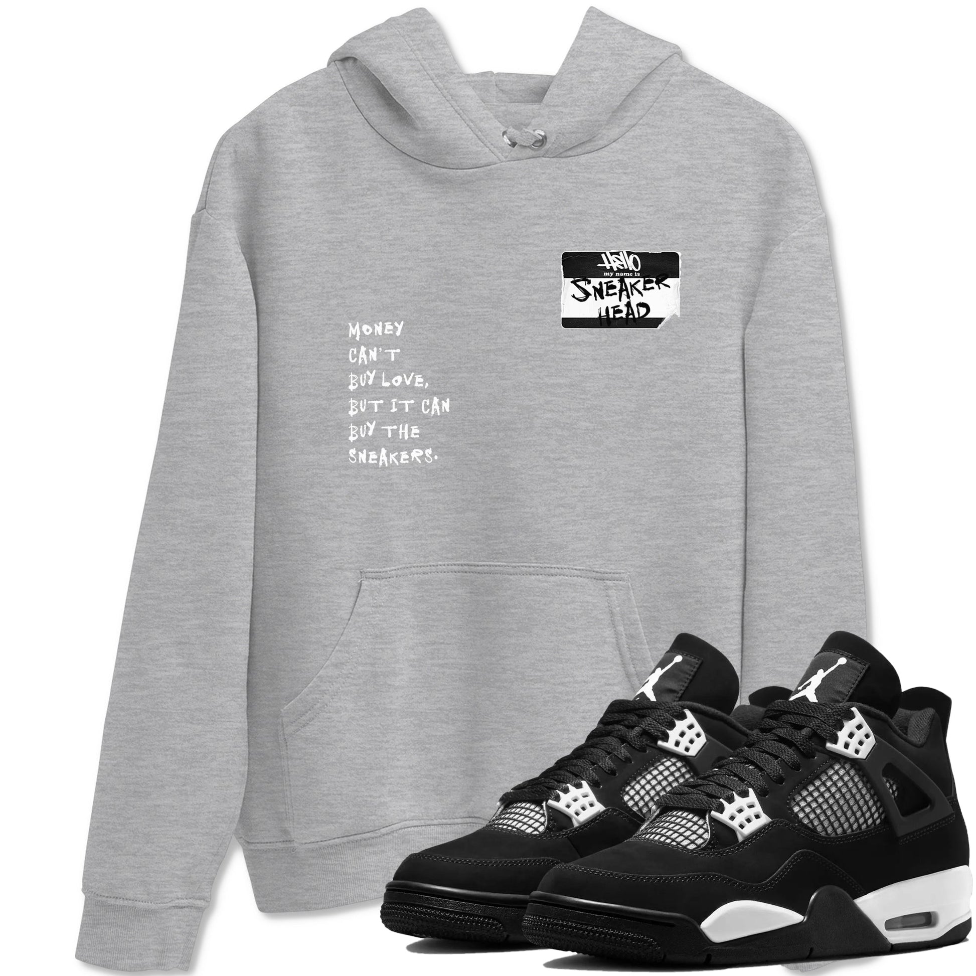Sneakerhead Badge Sneaker Tees - Air Jordan 4 White Thunder