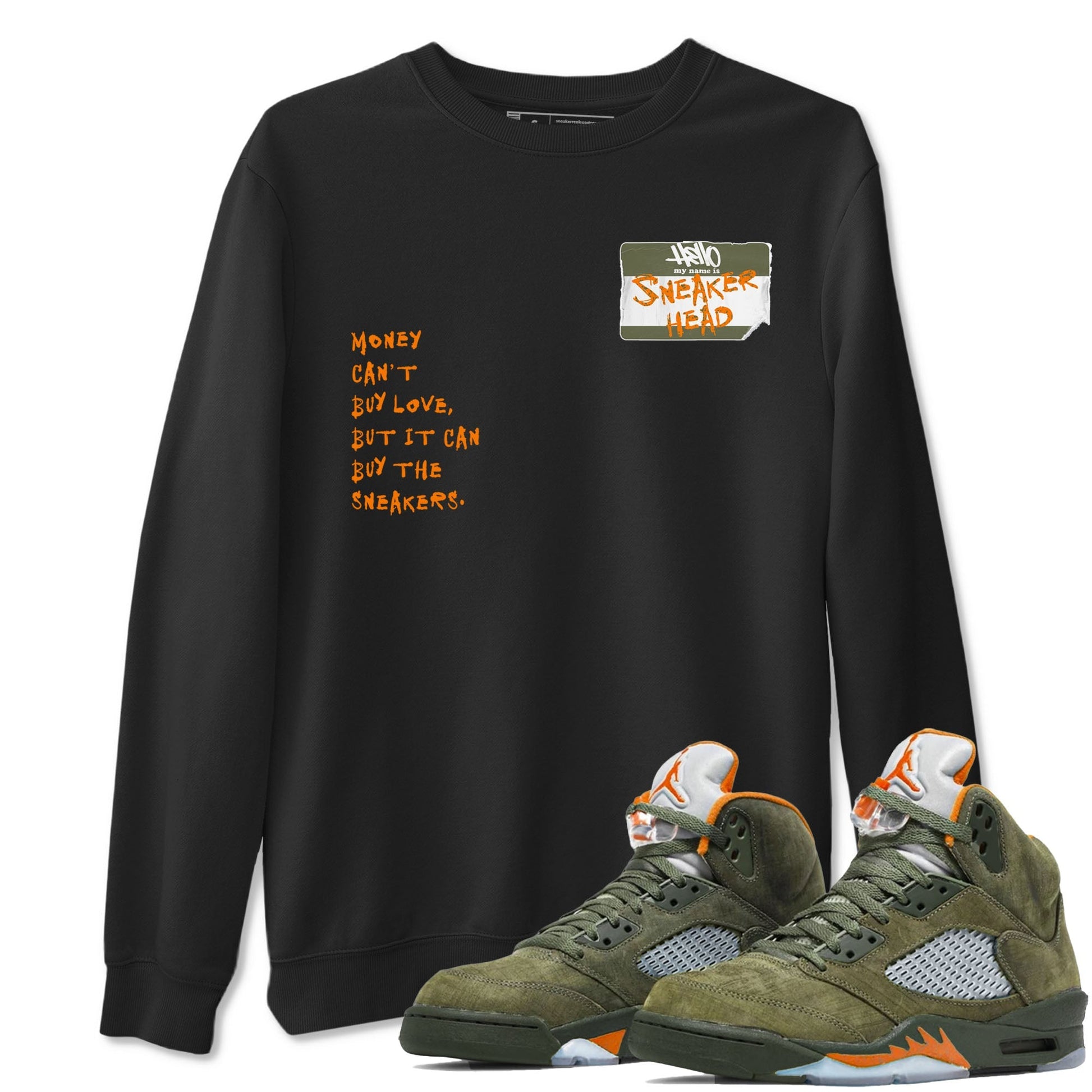 Sneakerhead Badge Sneaker Tees - Air Jordan 5 Olive