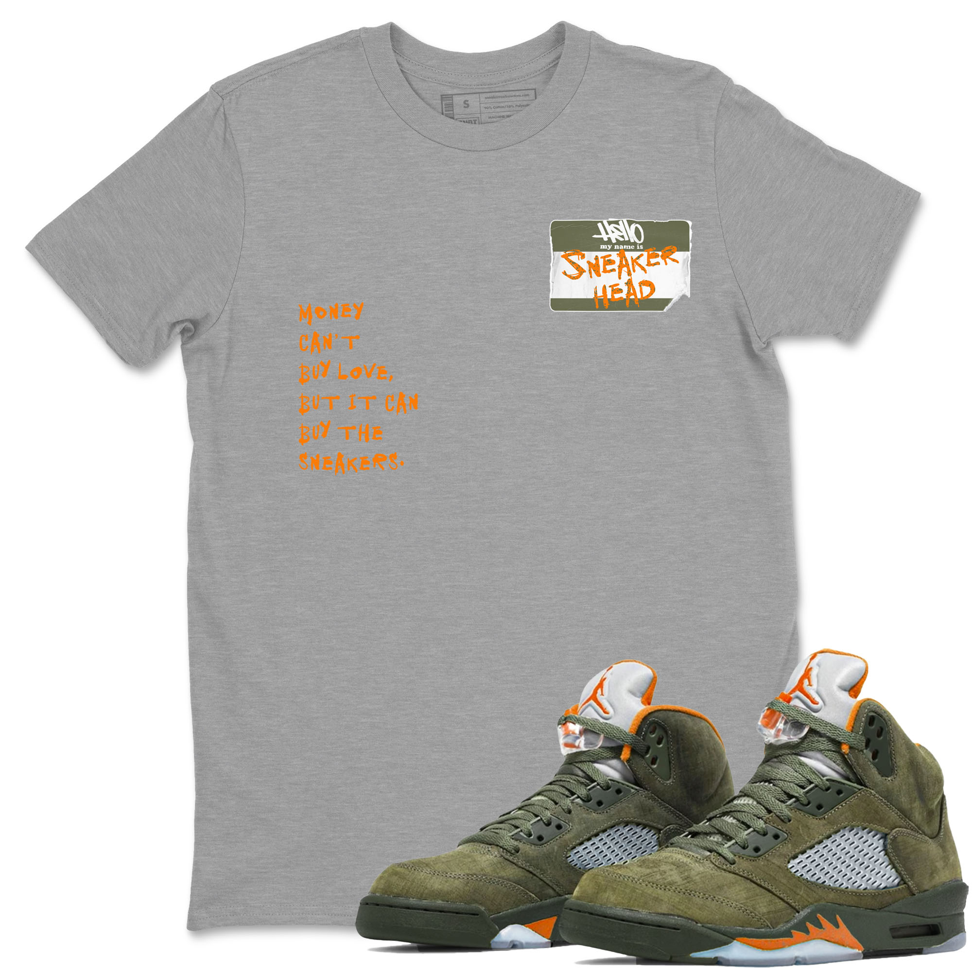 Sneakerhead Badge Sneaker Tees - Air Jordan 5 Olive