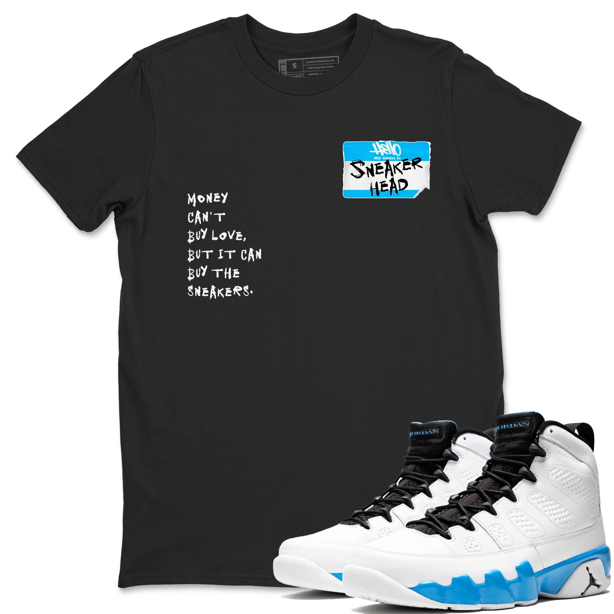 Sneakerhead Badge Sneaker Tees - Air Jordan 9 Powder Blue