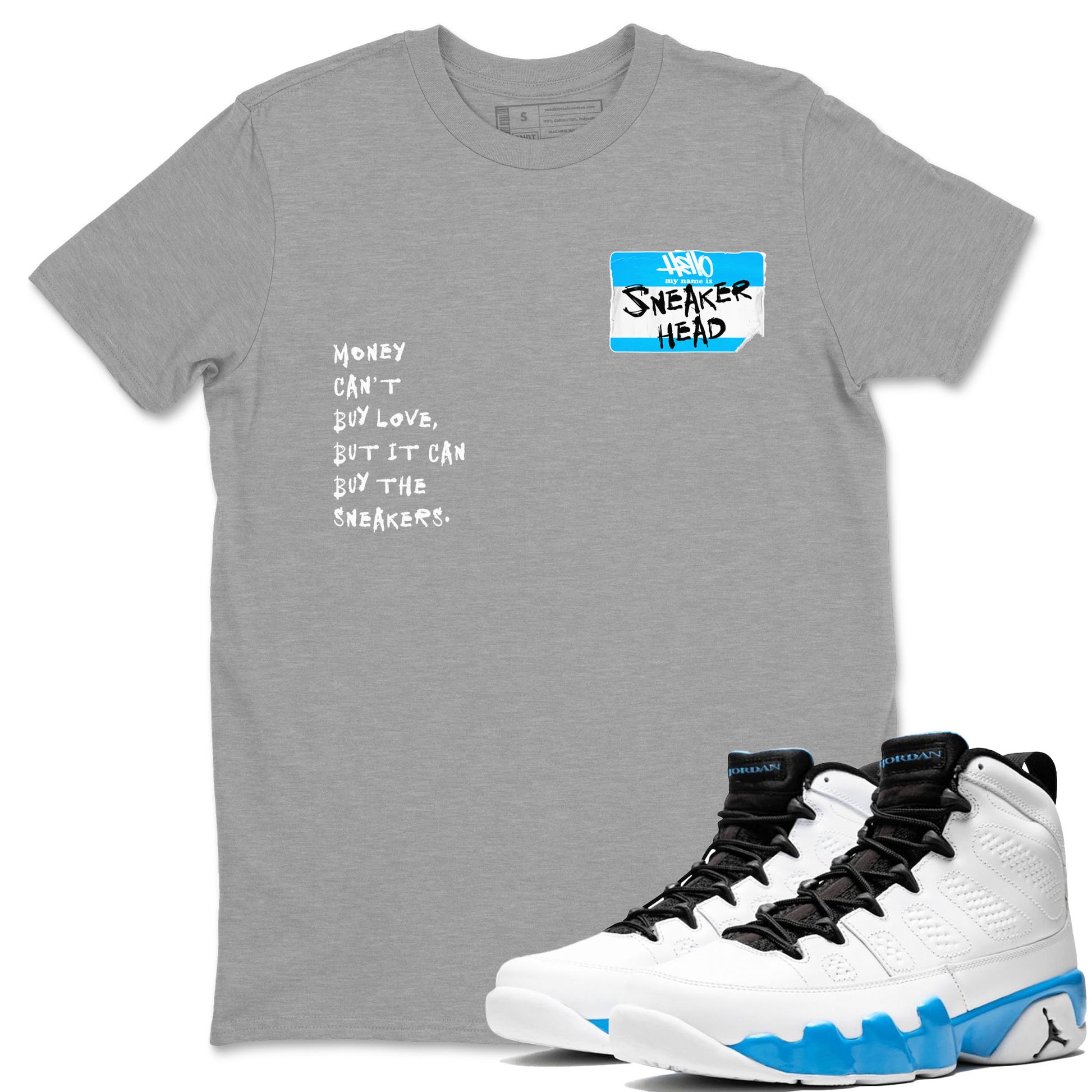 Sneakerhead Badge Sneaker Tees - Air Jordan 9 Powder Blue