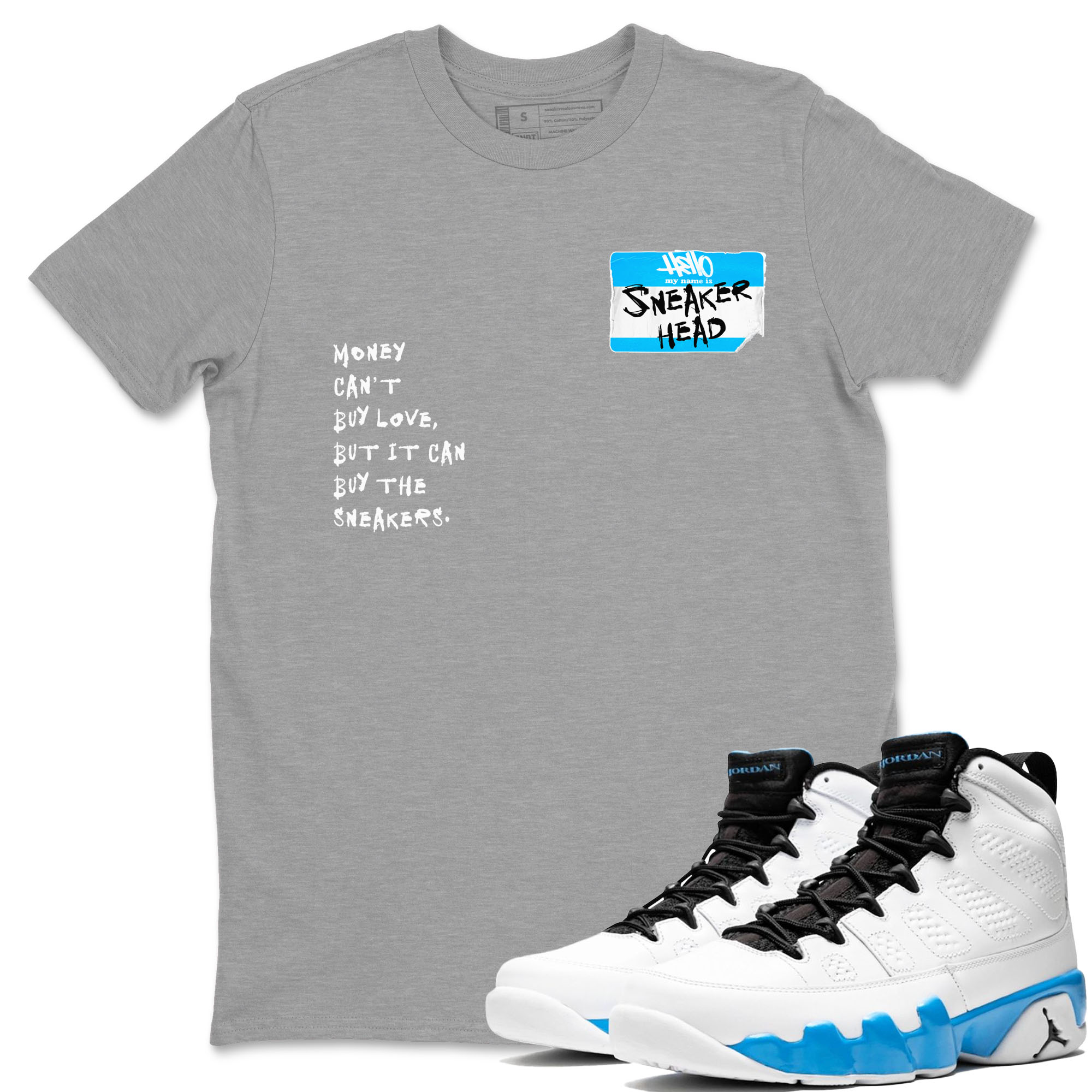 Sneakerhead Badge Sneaker Tees - Air Jordan 9 Powder Blue