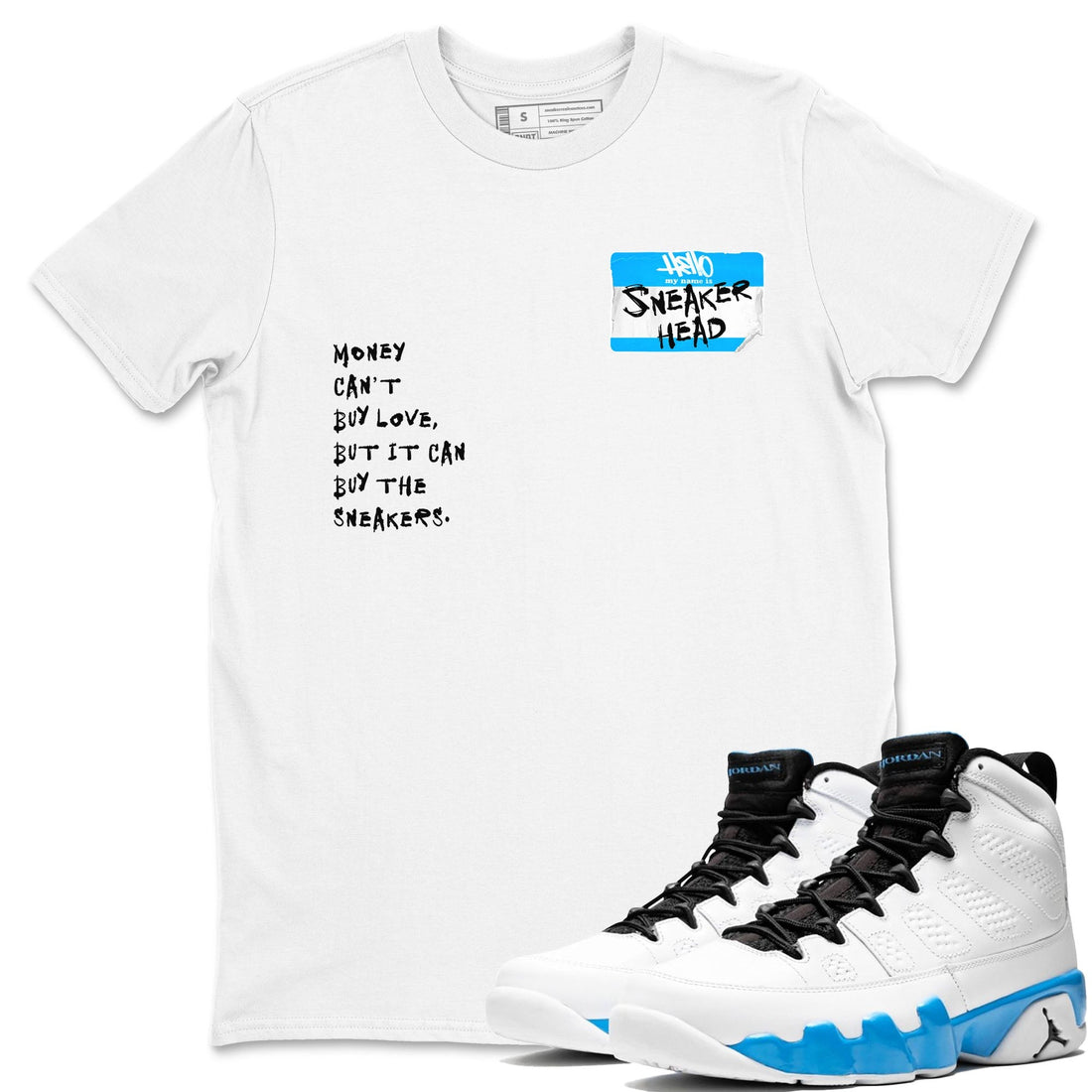 Sneakerhead Badge Sneaker Tees - Air Jordan 9 Powder Blue