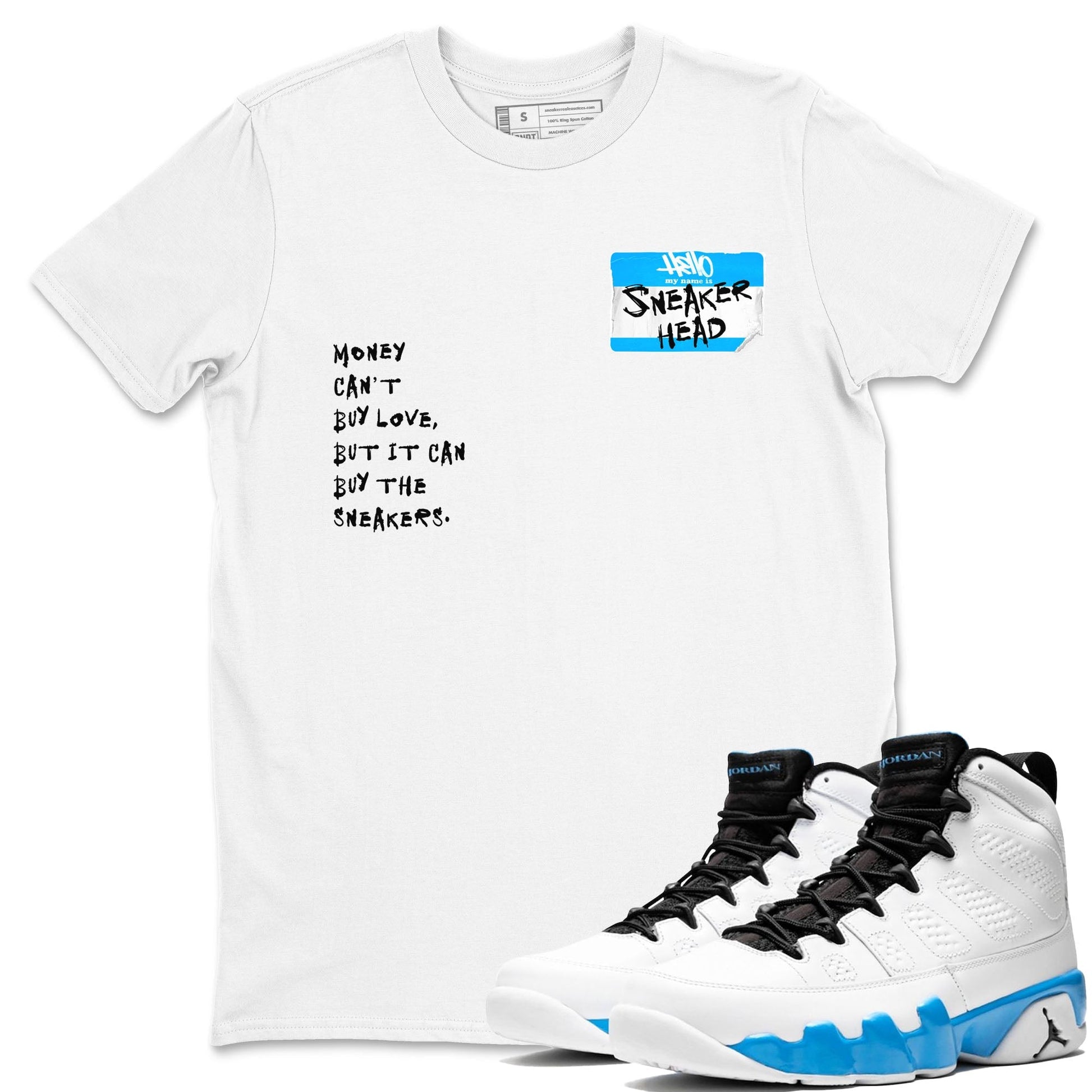 Sneakerhead Badge Sneaker Tees - Air Jordan 9 Powder Blue
