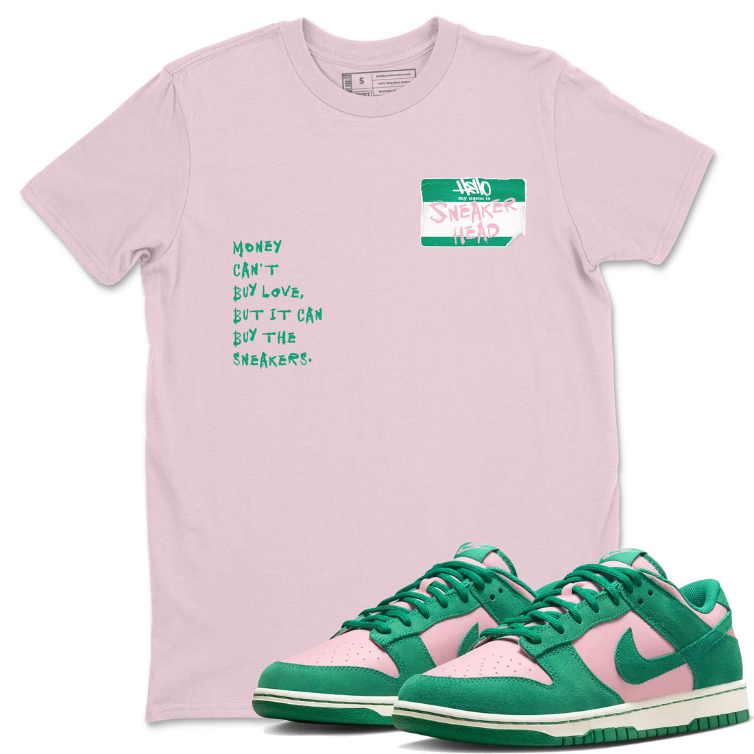 Sneakerhead Badge Sneaker Tees - Dunk Medium Soft Pink Malachite