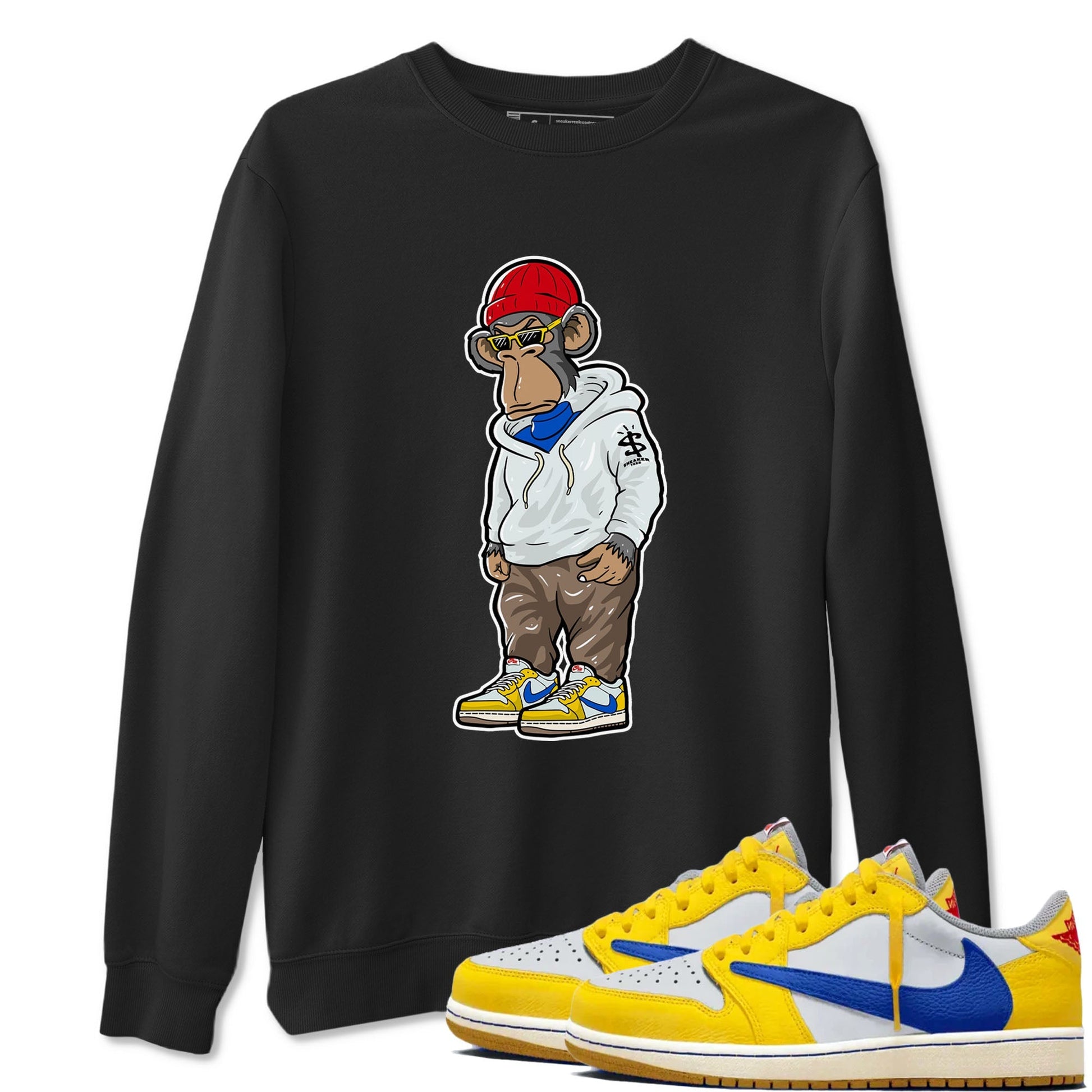 Sneakerhead Monkey Sneaker Tees - Air Jordan 1 Travis Scott Canary