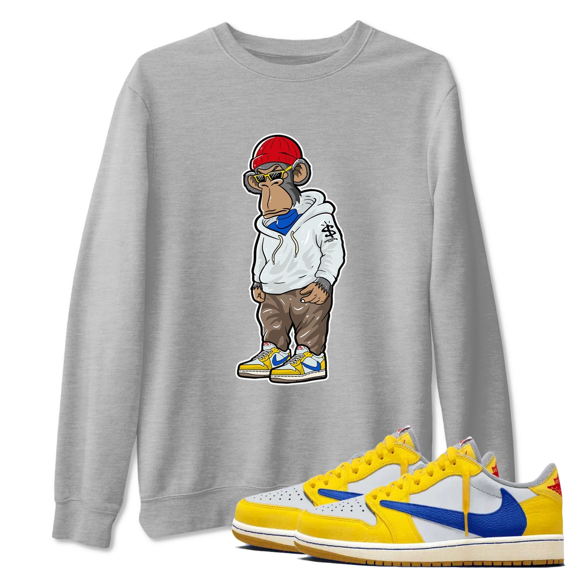 Sneakerhead Monkey Sneaker Tees - Air Jordan 1 Travis Scott Canary