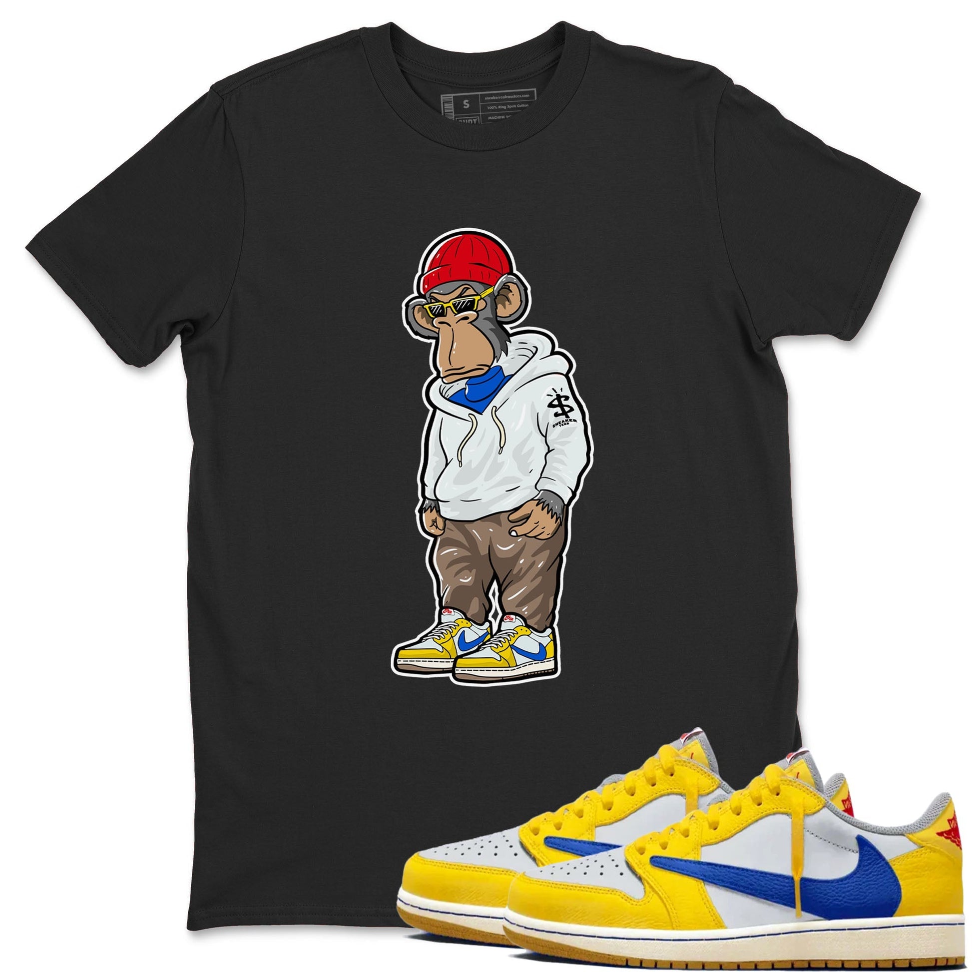 Sneakerhead Monkey Sneaker Tees - Air Jordan 1 Travis Scott Canary