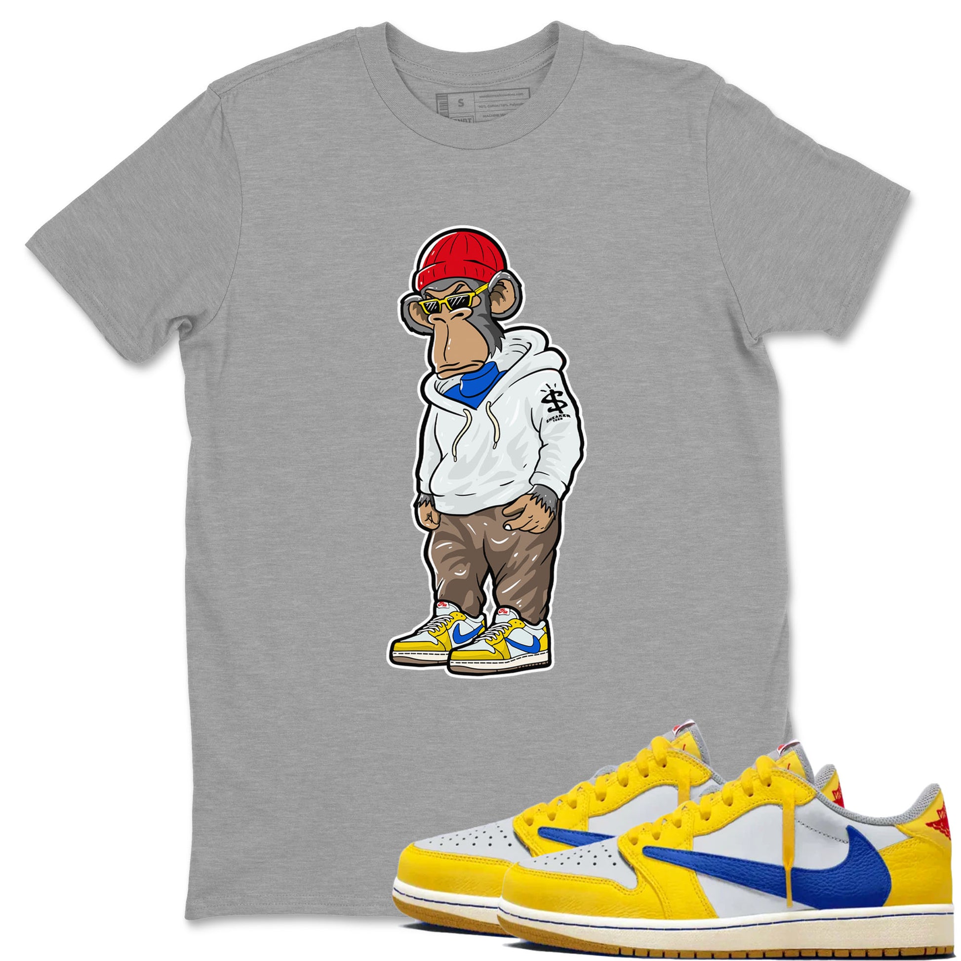 Sneakerhead Monkey Sneaker Tees - Air Jordan 1 Travis Scott Canary