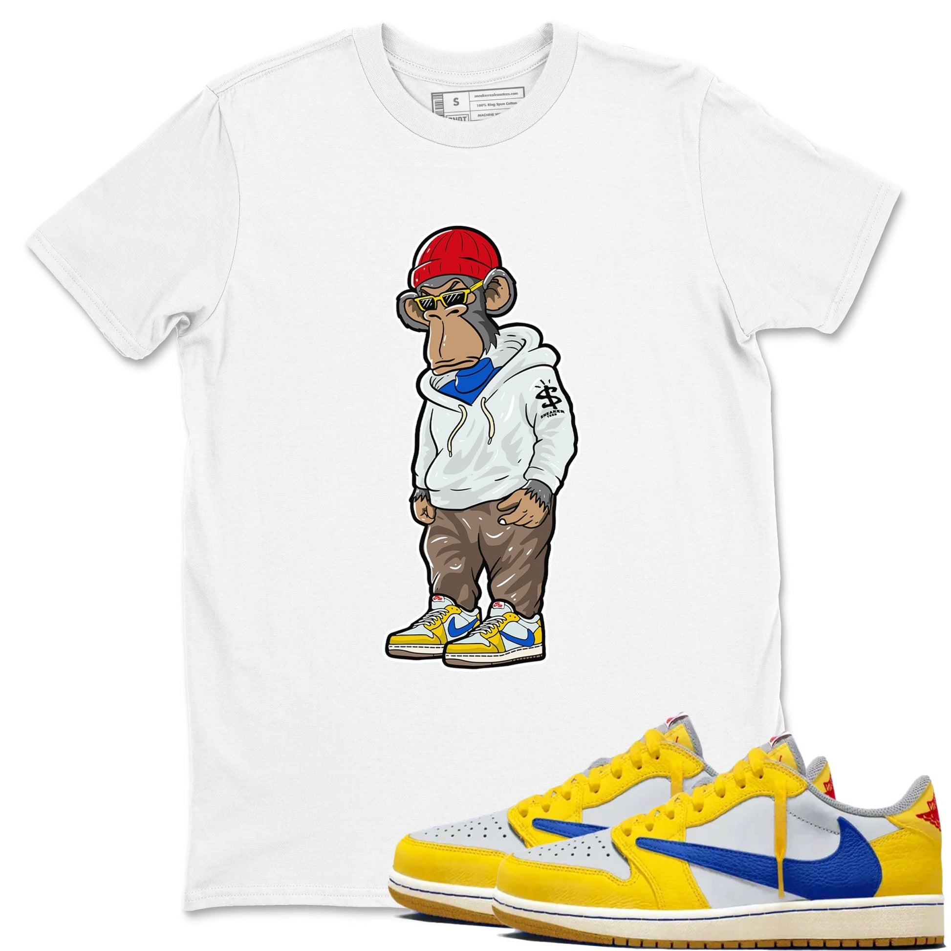 Sneakerhead Monkey Sneaker Tees - Air Jordan 1 Travis Scott Canary
