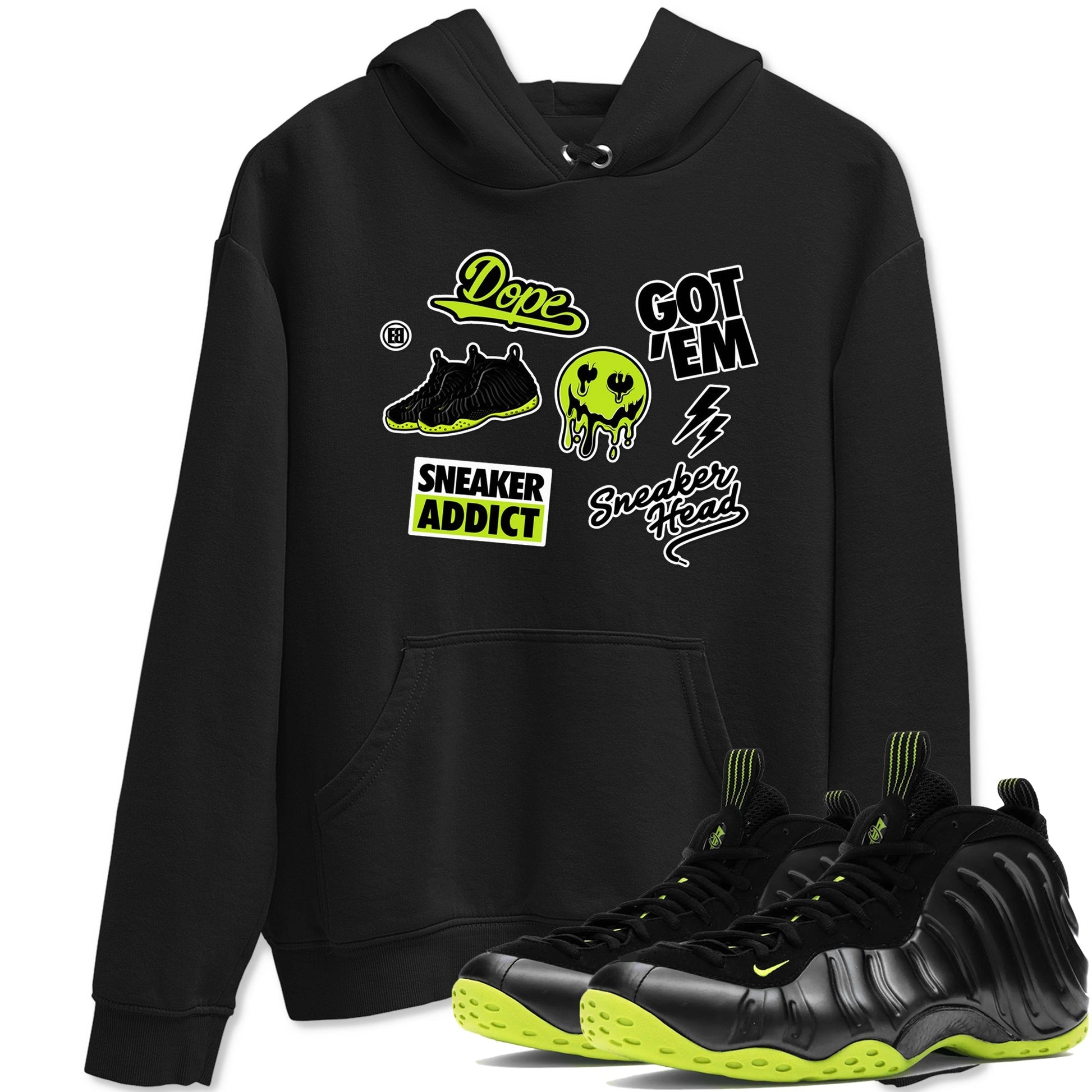 Sneakerhead Sticker Sneaker Tees - Air Foamposite One Black Volt