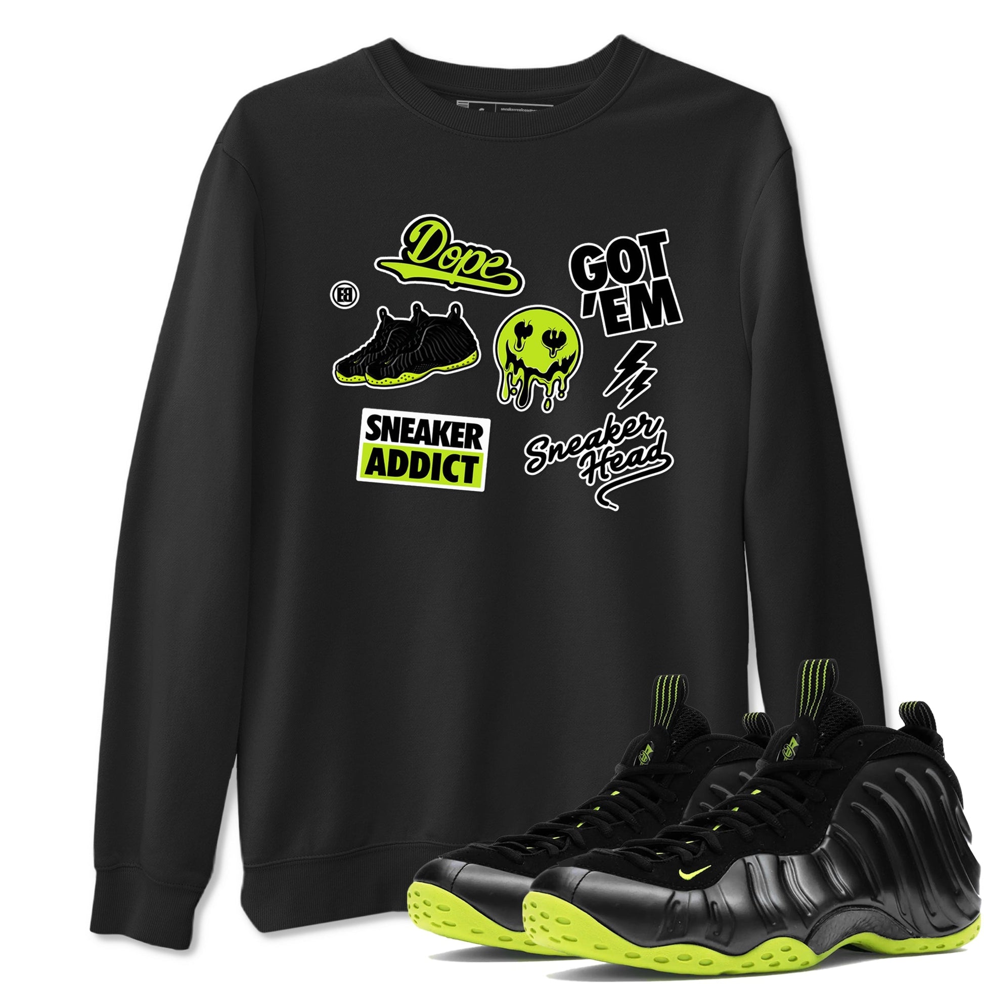 Sneakerhead Sticker Sneaker Tees - Air Foamposite One Black Volt