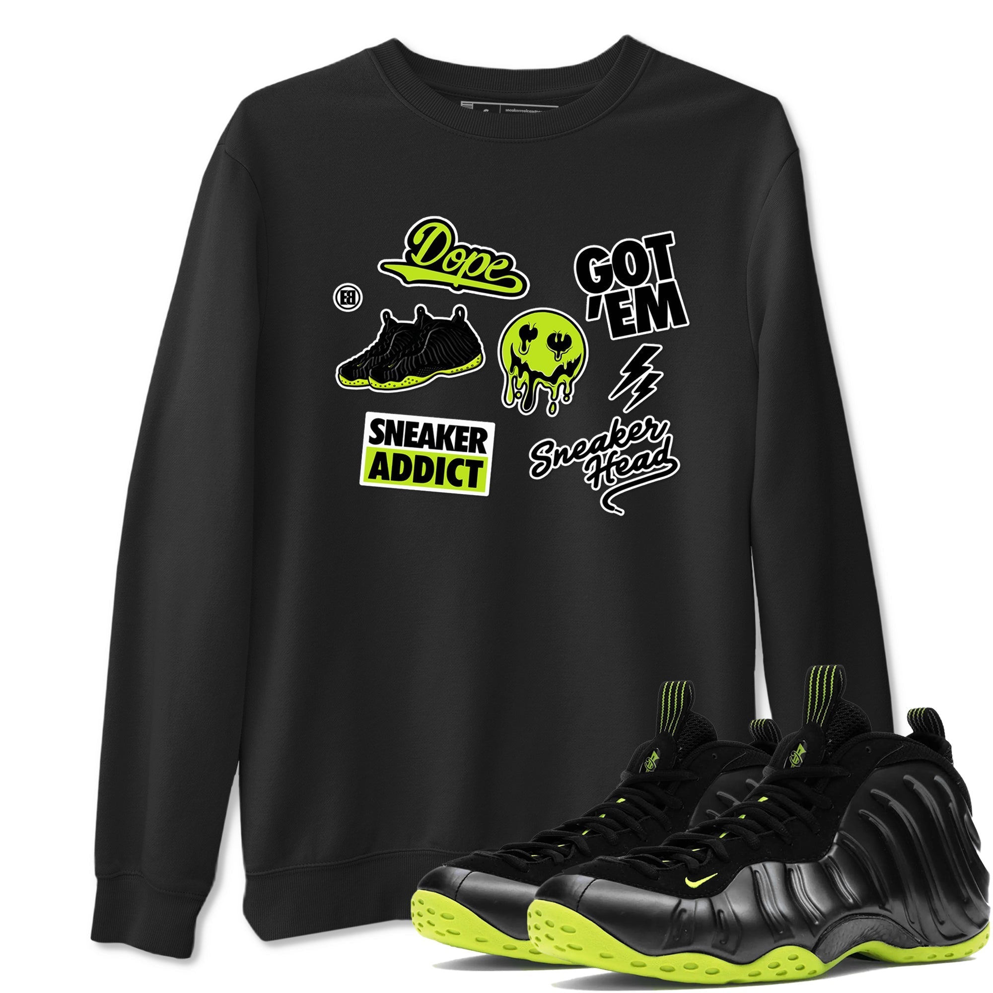 Sneakerhead Sticker Sneaker Tees - Air Foamposite One Black Volt