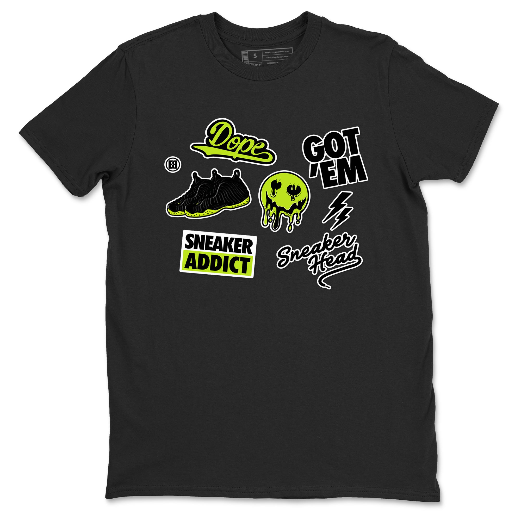 Sneakerhead Sticker Sneaker Tees - Air Foamposite One Black Volt