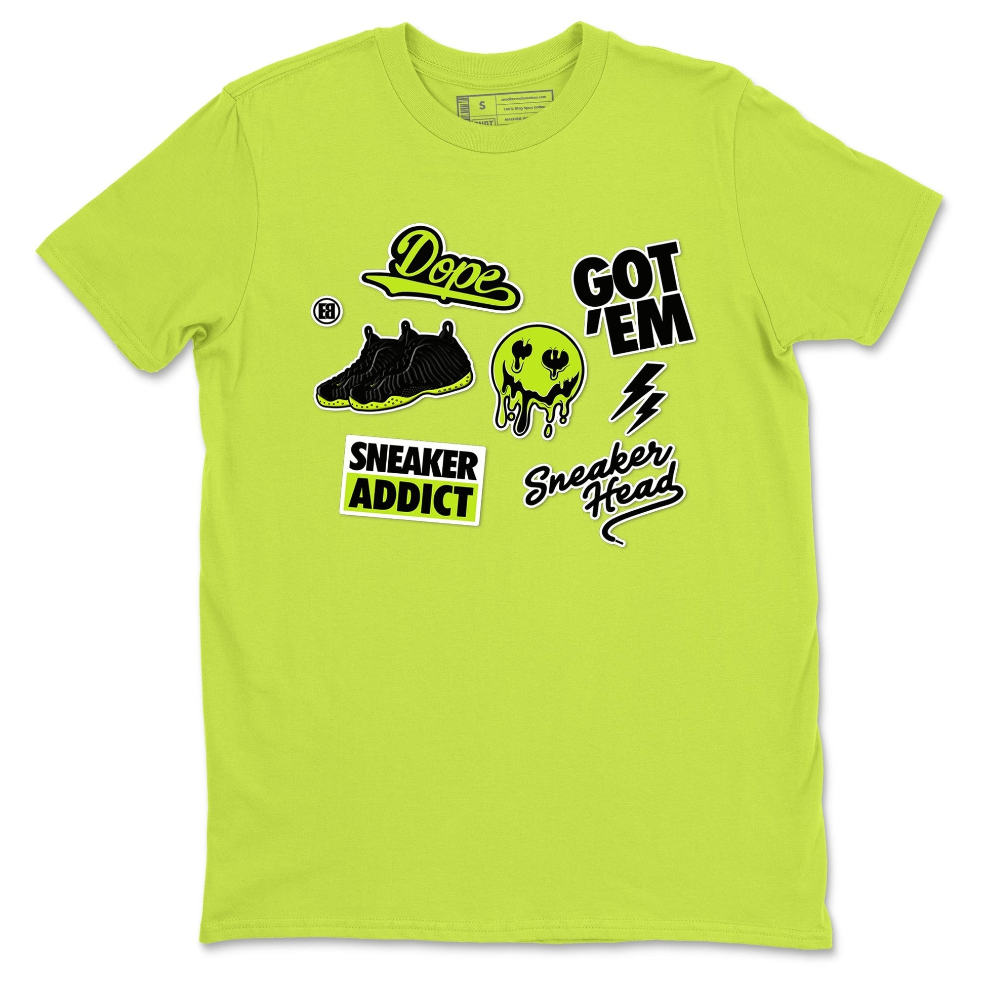 Sneakerhead Sticker Sneaker Tees - Air Foamposite One Black Volt