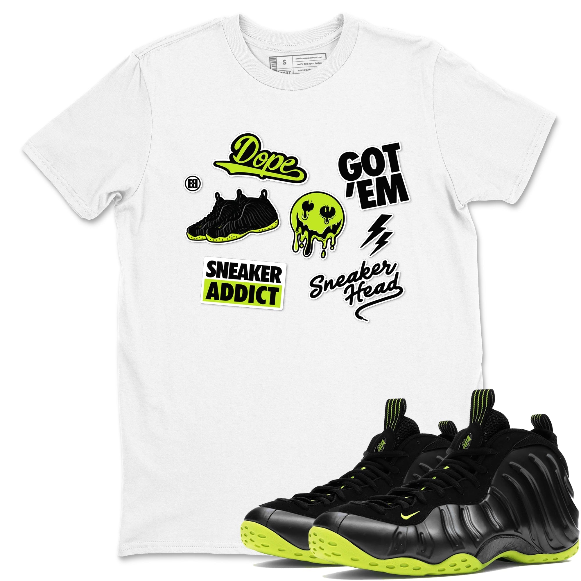 Sneakerhead Sticker Sneaker Tees - Air Foamposite One Black Volt