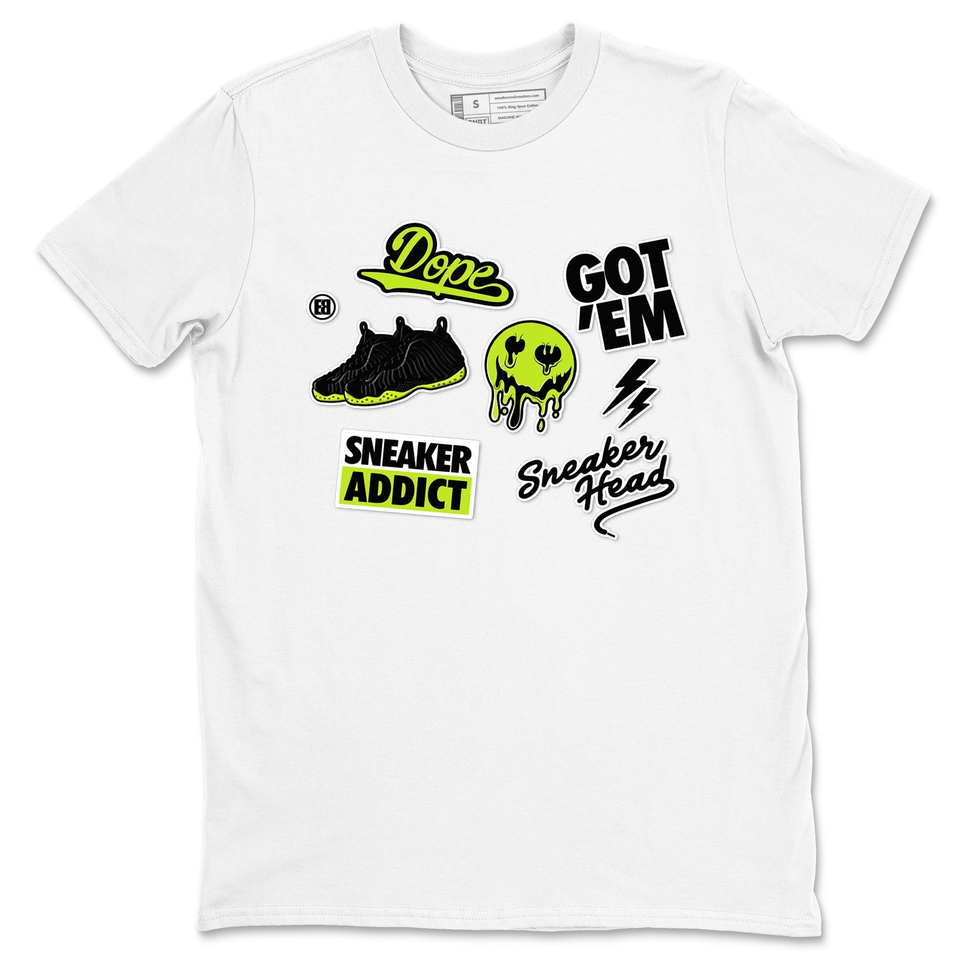 Sneakerhead Sticker Sneaker Tees - Air Foamposite One Black Volt