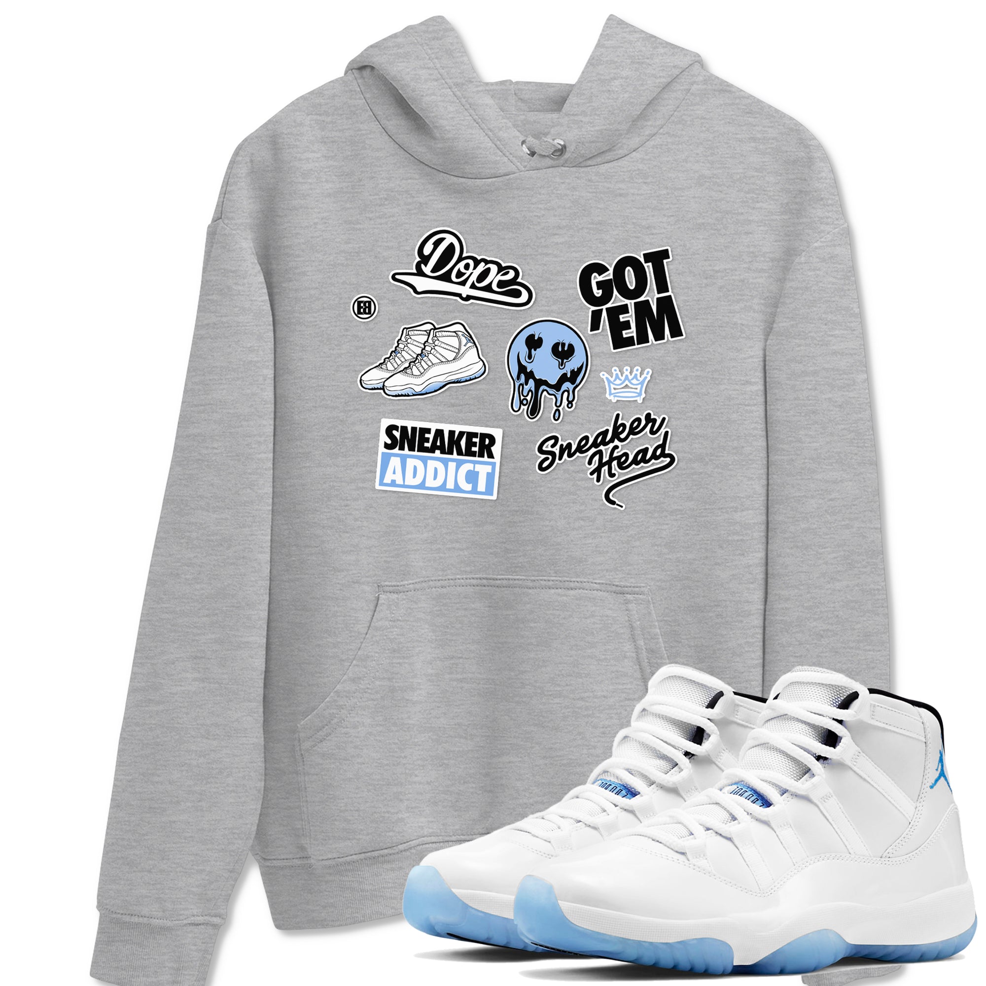 Sneakerhead Sticker Sneaker Tees - Air Jordan 11 Legend Blue