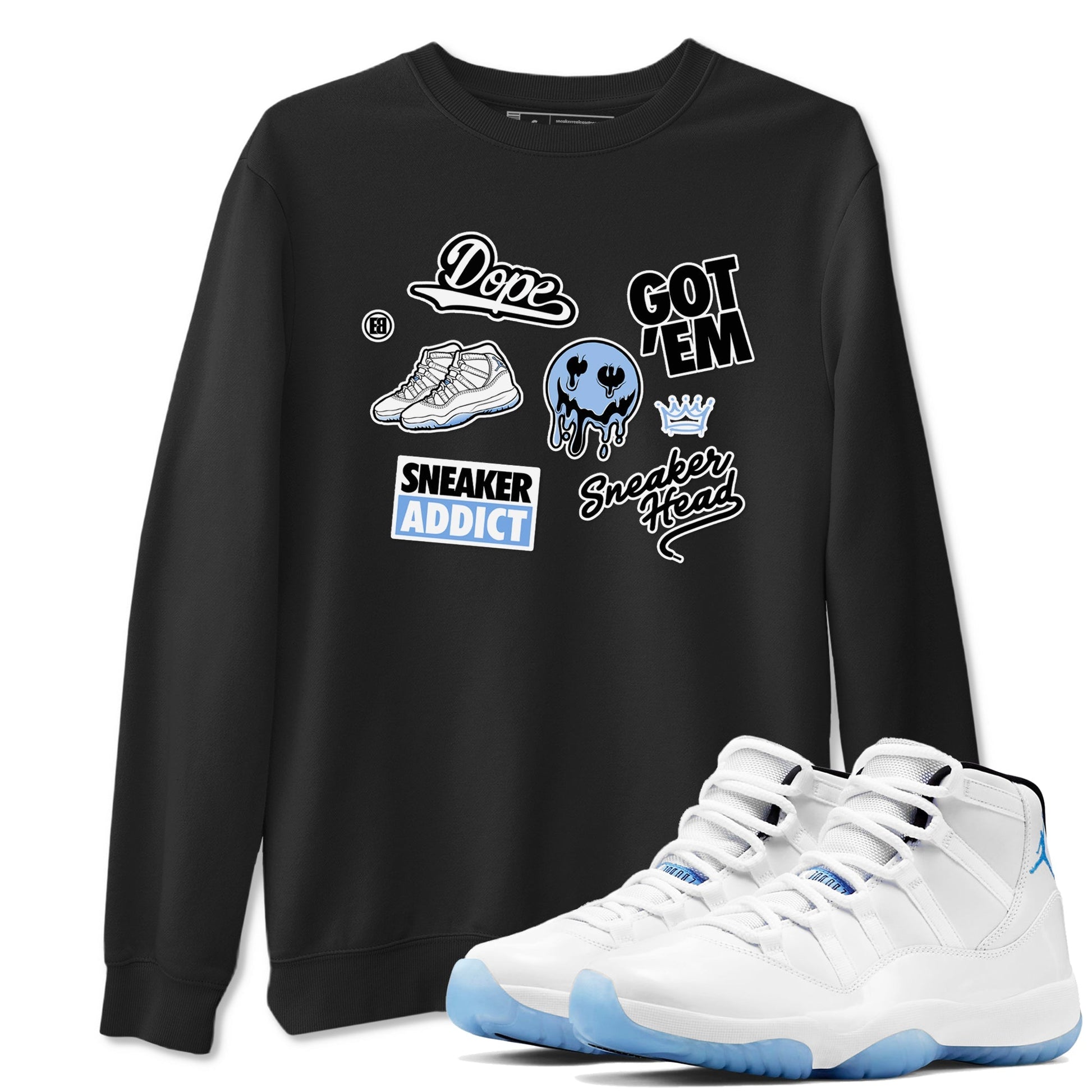 Sneakerhead Sticker Sneaker Tees - Air Jordan 11 Legend Blue