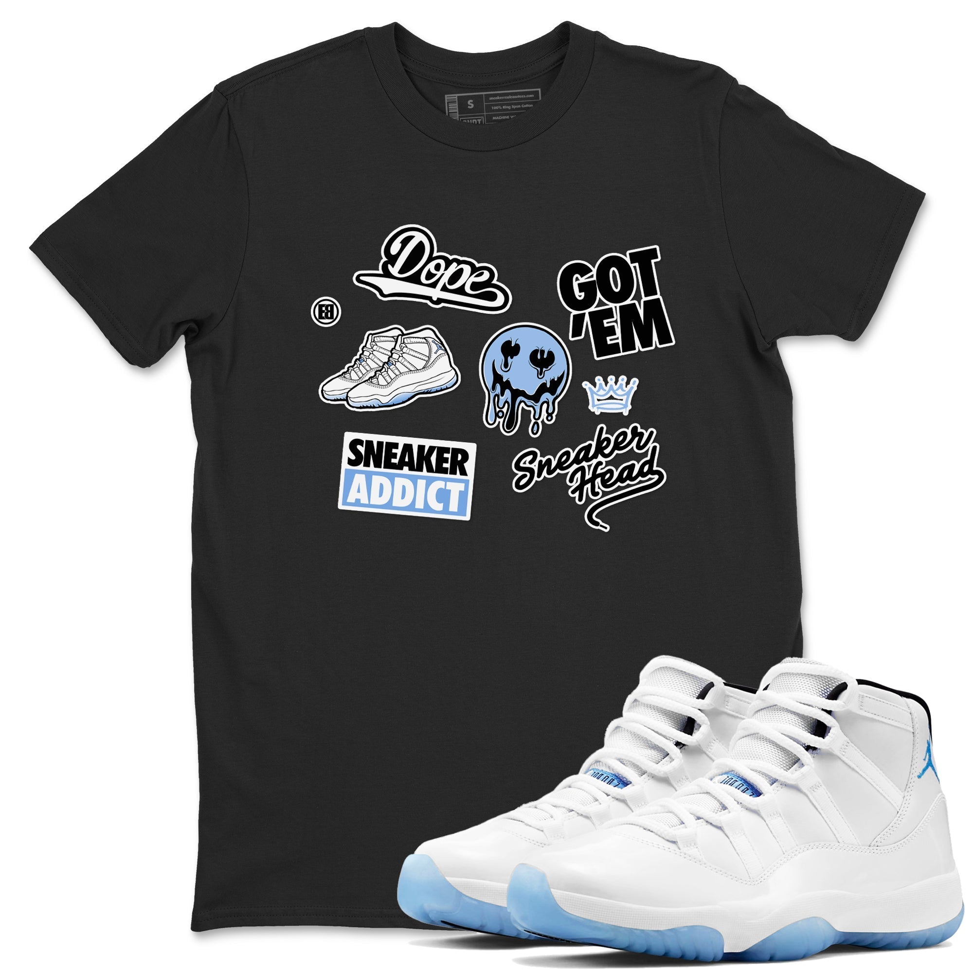 Sneakerhead Sticker Sneaker Tees - Air Jordan 11 Legend Blue