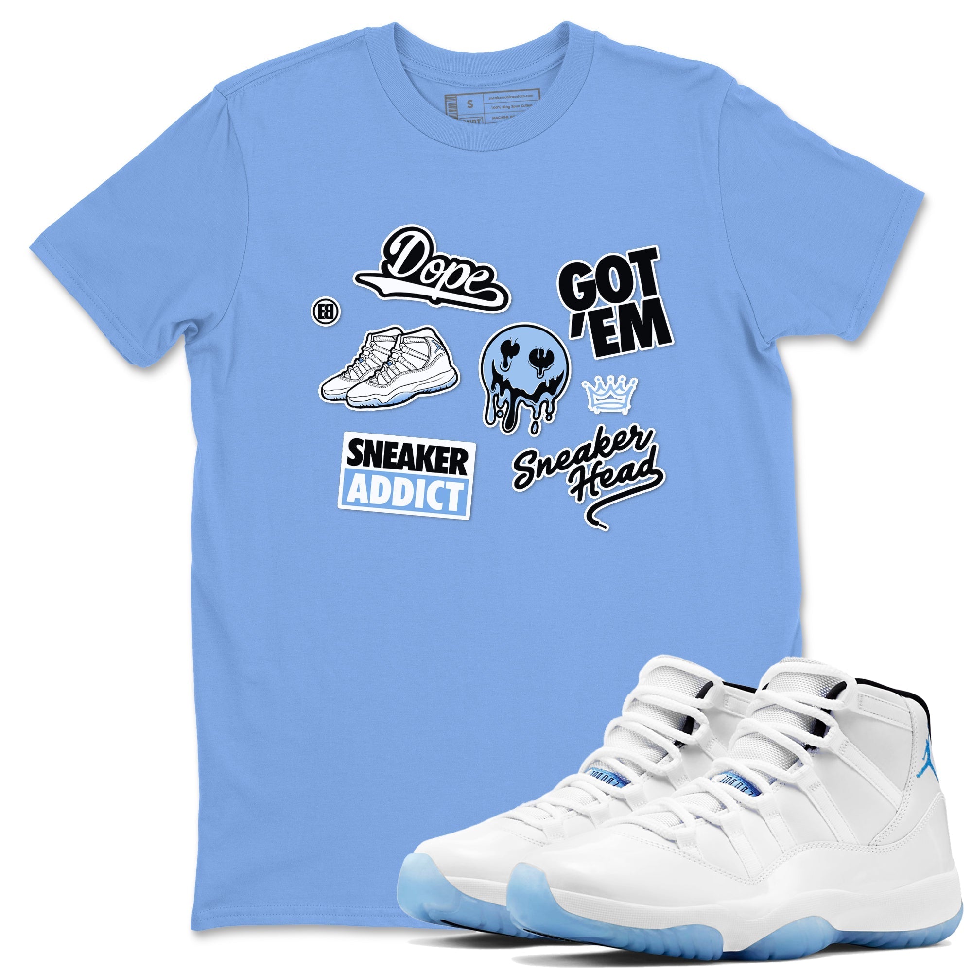 Sneakerhead Sticker Sneaker Tees - Air Jordan 11 Legend Blue