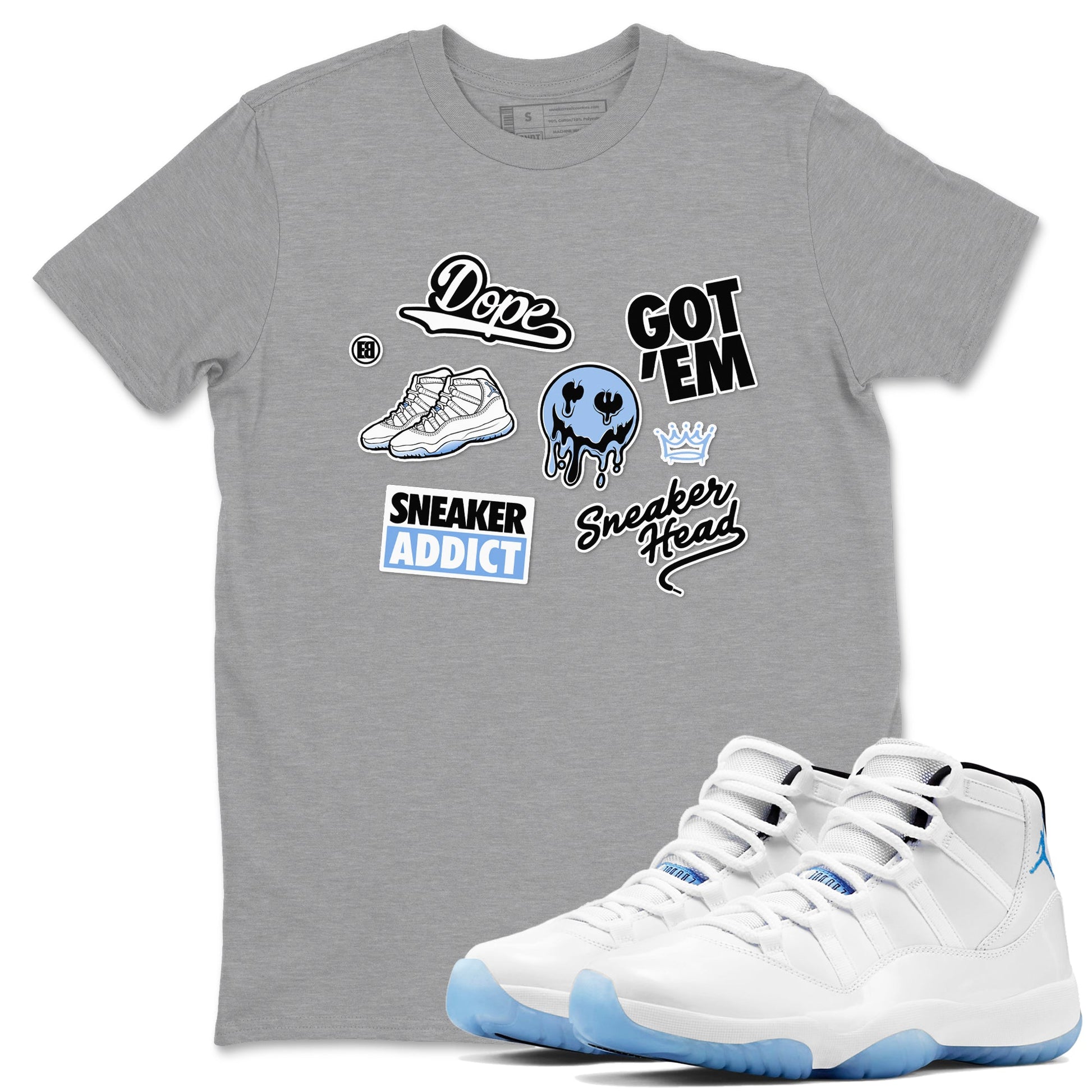Sneakerhead Sticker Sneaker Tees - Air Jordan 11 Legend Blue