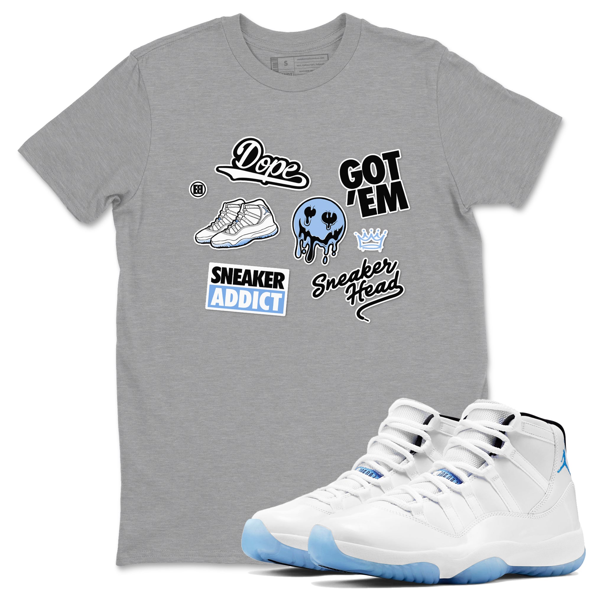 Sneakerhead Sticker Sneaker Tees - Air Jordan 11 Legend Blue