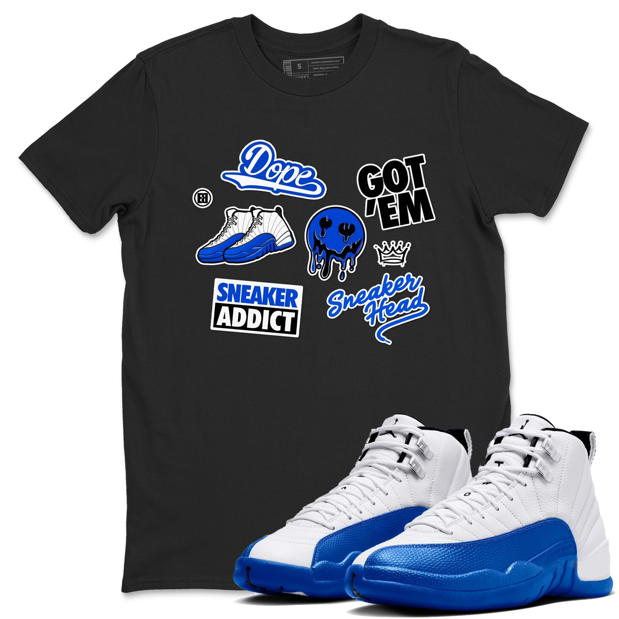 Sneakerhead Sticker Sneaker Tees - Air Jordan 12 Blueberry