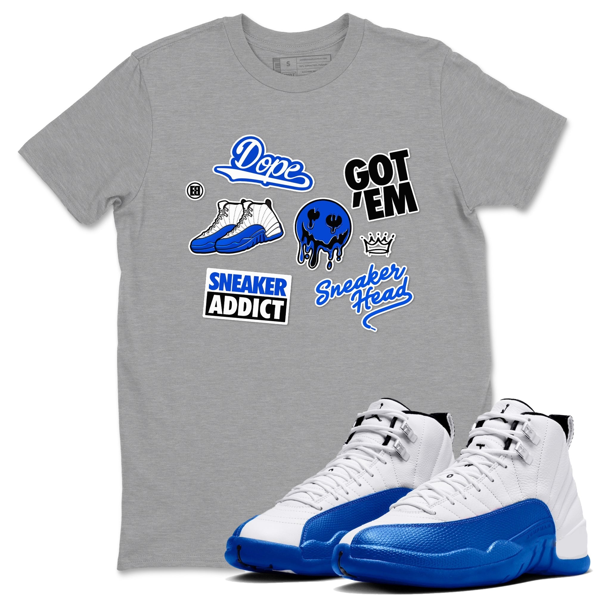 Sneakerhead Sticker Sneaker Tees - Air Jordan 12 Blueberry