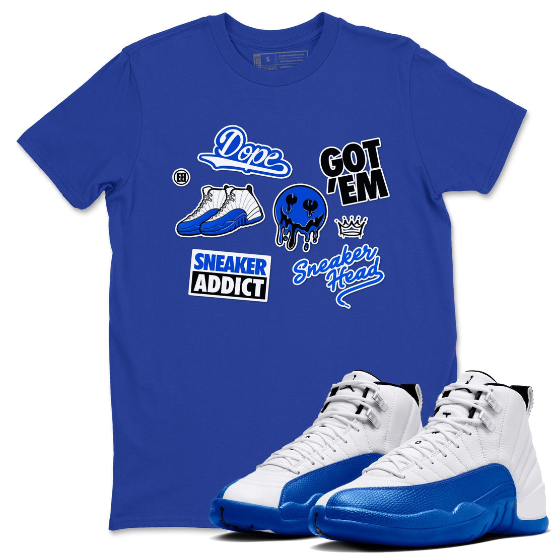 Sneakerhead Sticker Sneaker Tees - Air Jordan 12 Blueberry
