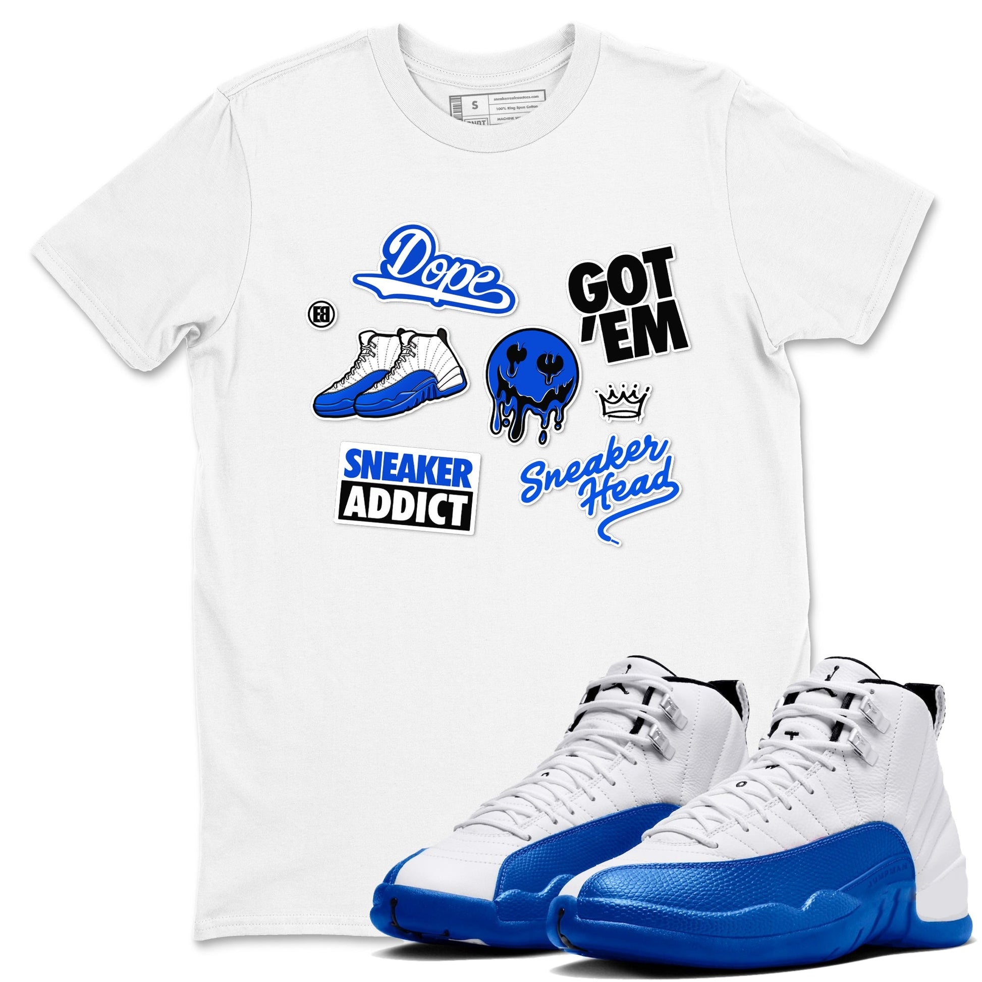 Sneakerhead Sticker Sneaker Tees - Air Jordan 12 Blueberry