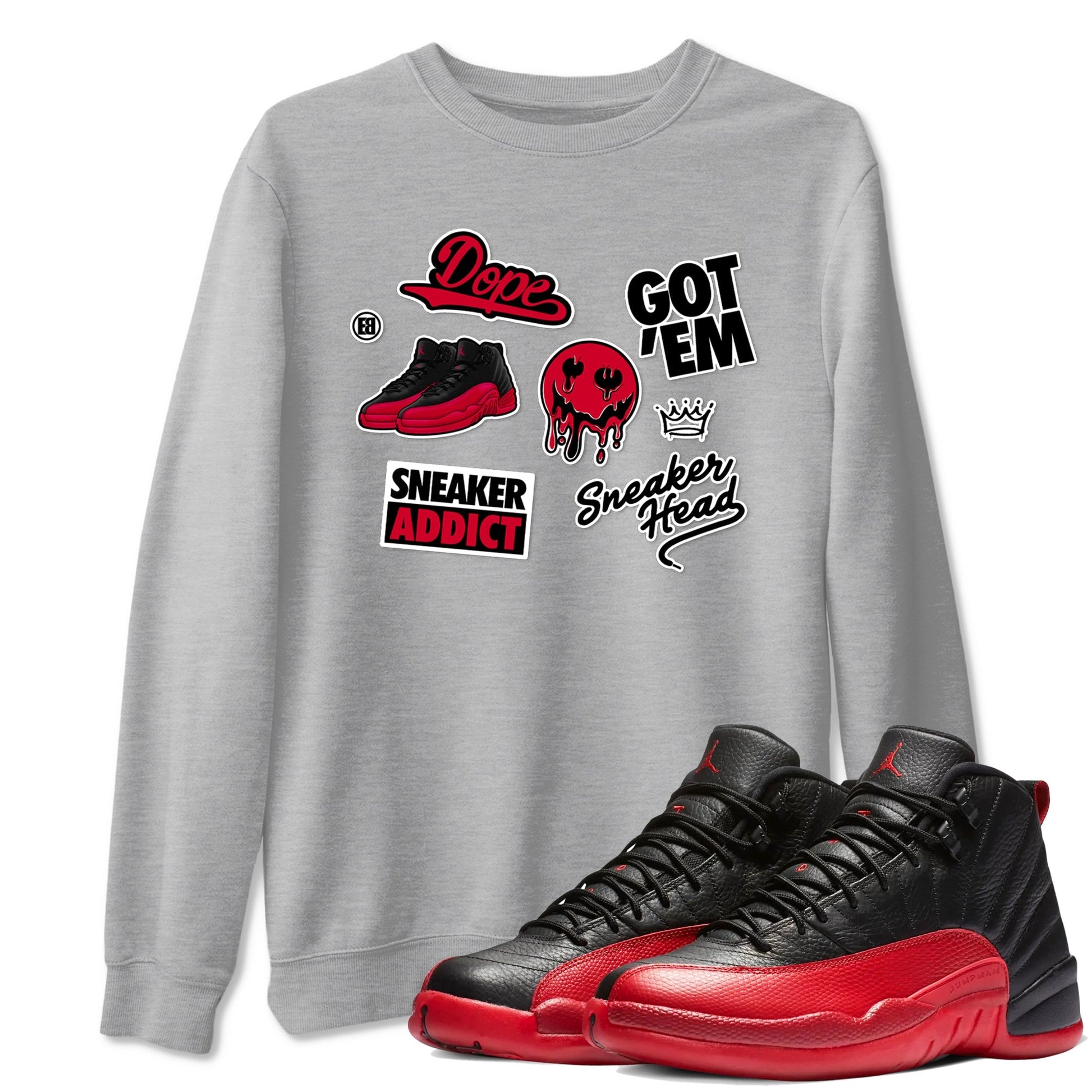 Sneakerhead Sticker Sneaker Tees - Air Jordan 12 Flu Game