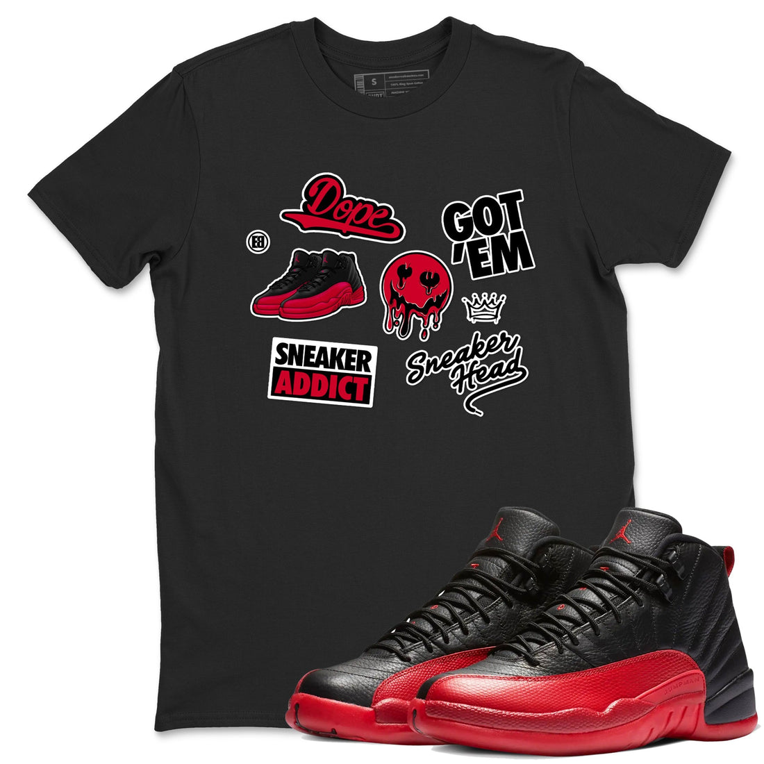 Sneakerhead Sticker Sneaker Tees - Air Jordan 12 Flu Game