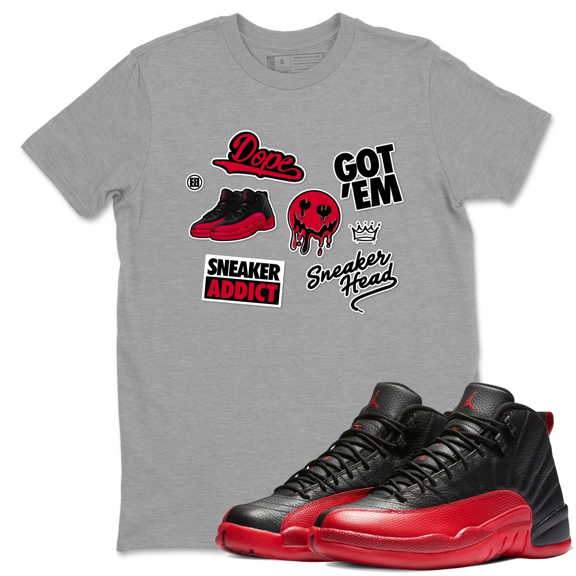 Sneakerhead Sticker Sneaker Tees - Air Jordan 12 Flu Game