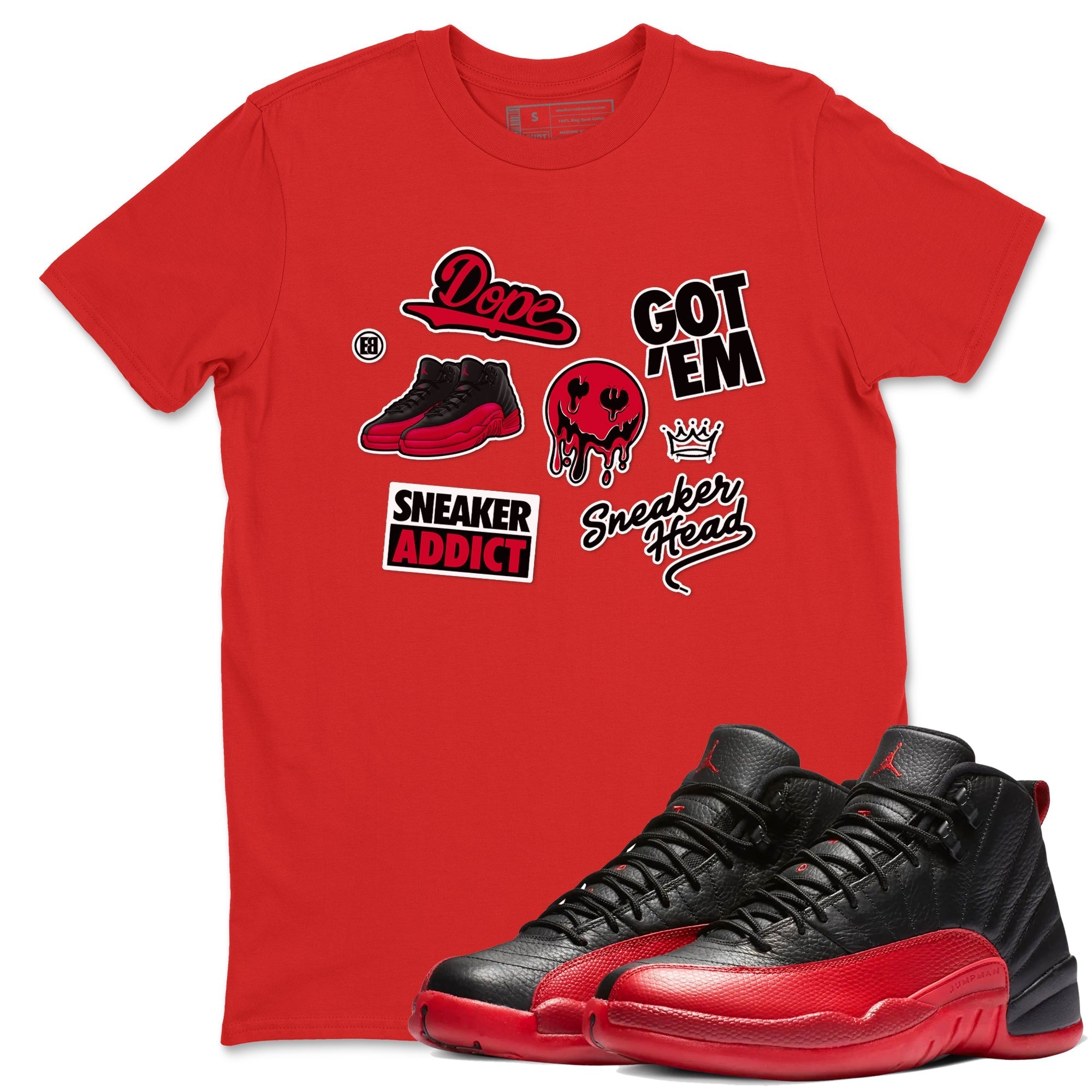Sneakerhead Sticker Sneaker Tees - Air Jordan 12 Flu Game