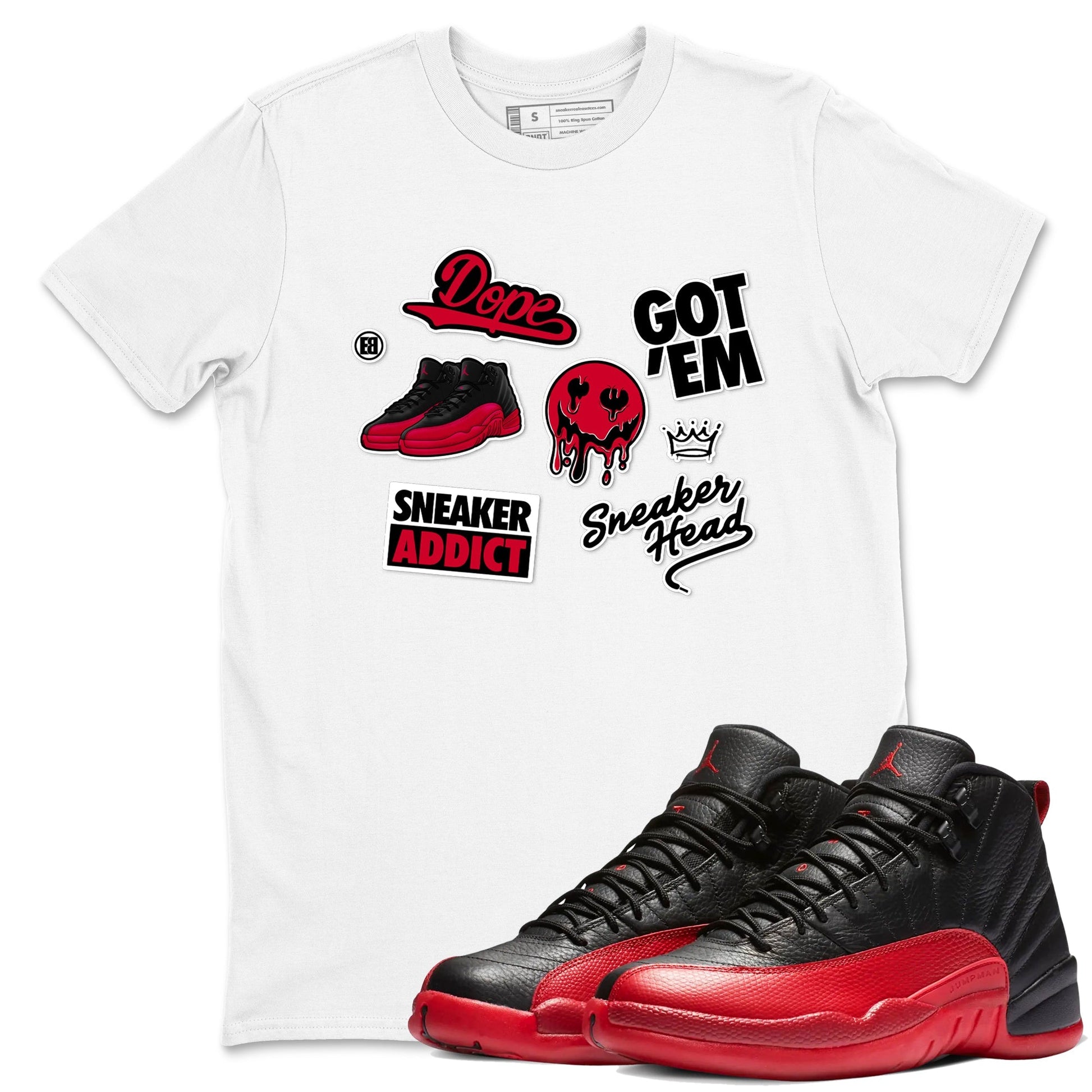 Sneakerhead Sticker Sneaker Tees - Air Jordan 12 Flu Game