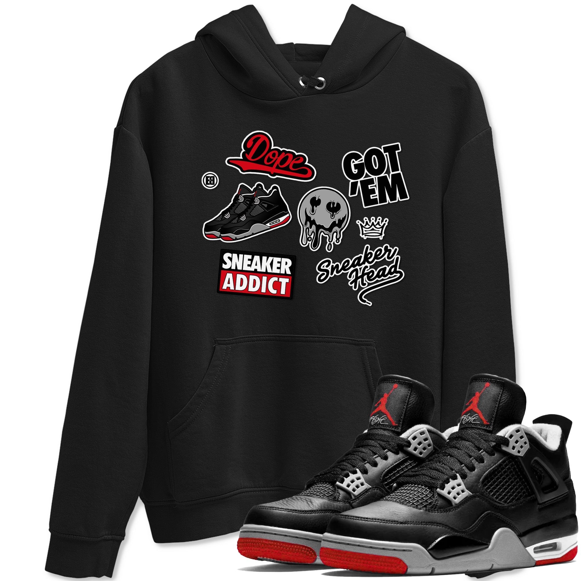 Sneakerhead Sticker Sneaker Tees - Air Jordan 4 Bred Reimagined